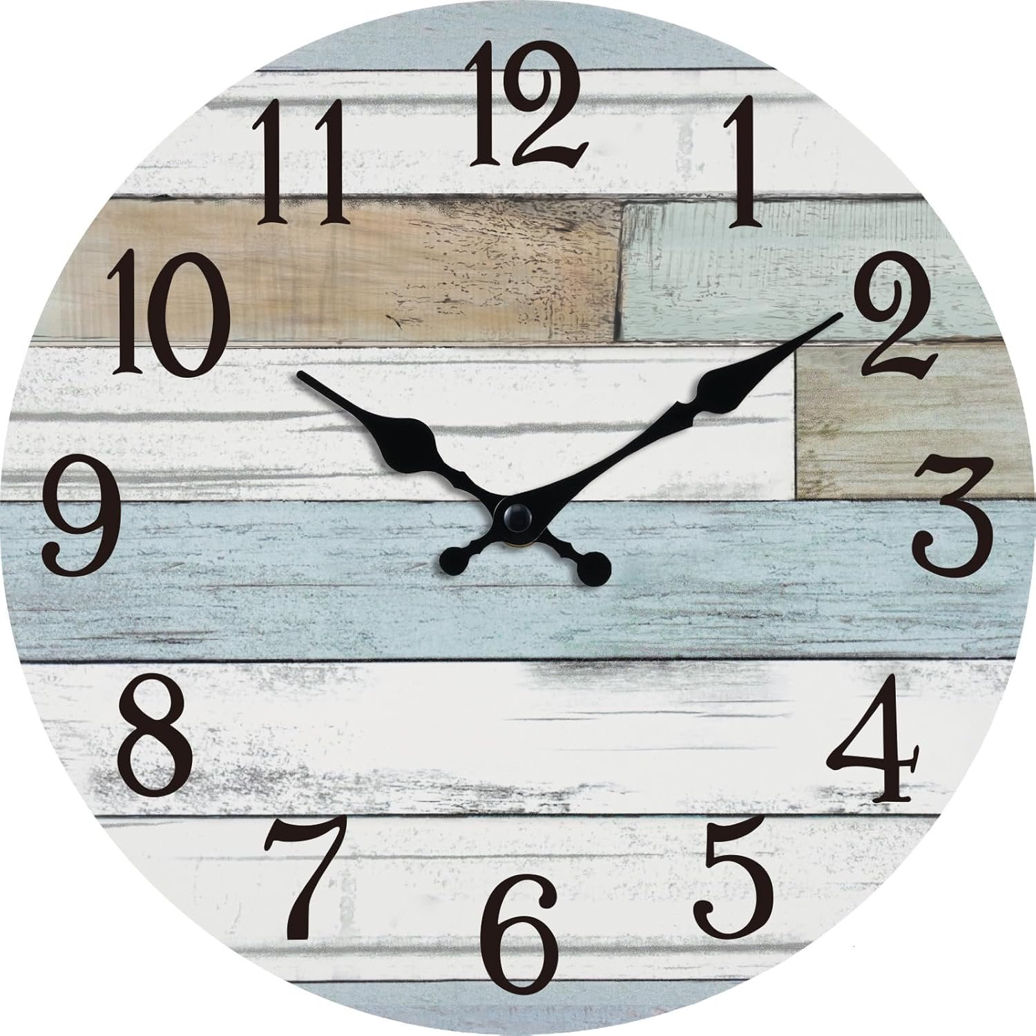 KECYET 14 Inch Wall Clock Battery Operated Silent Non Ticking Nautical | Round analog clock; large easy-read dial for bathroom, kitchen, bedroom & living room; 1 AA battery (not included)