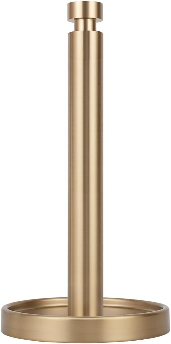 Ivilon Countertop Paper Towel Stand – Steady and Easy Tear – Fits All Paper Towel Rolls – Warm Gold