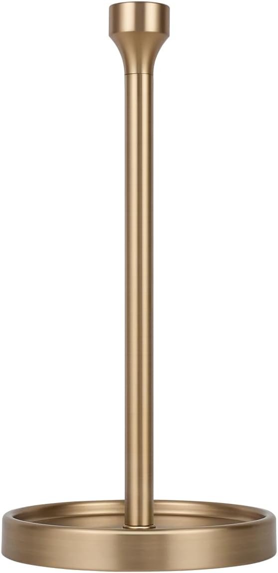 Ivilon Countertop Paper Towel Holder – Modern Bell End Minimalist Design – Color Warm Gold
