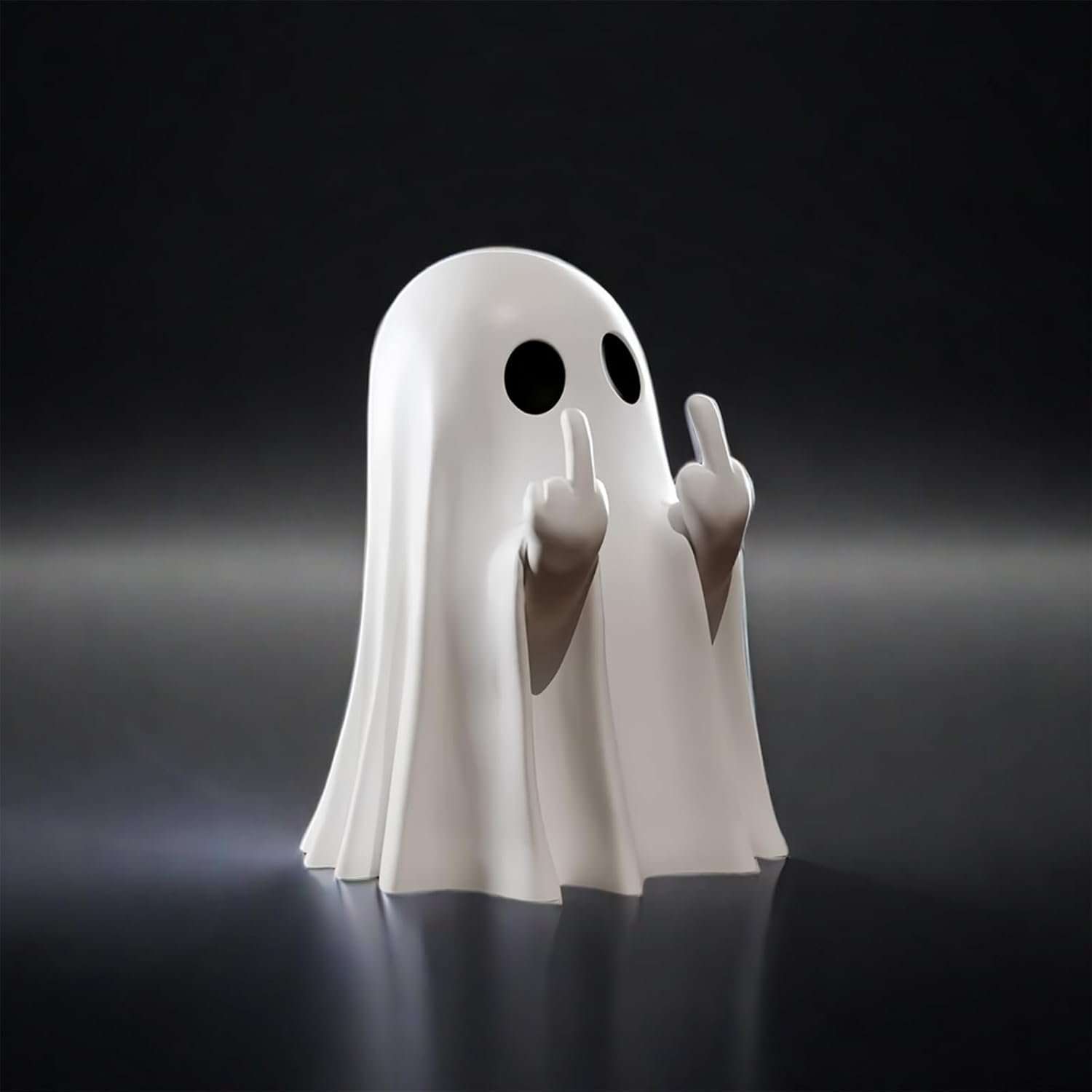 Halloween Ghost Figurine – Spooky Resin Statue, Cute Finger Ghost Ornaments, Perfect for Indoor & Porch Decor