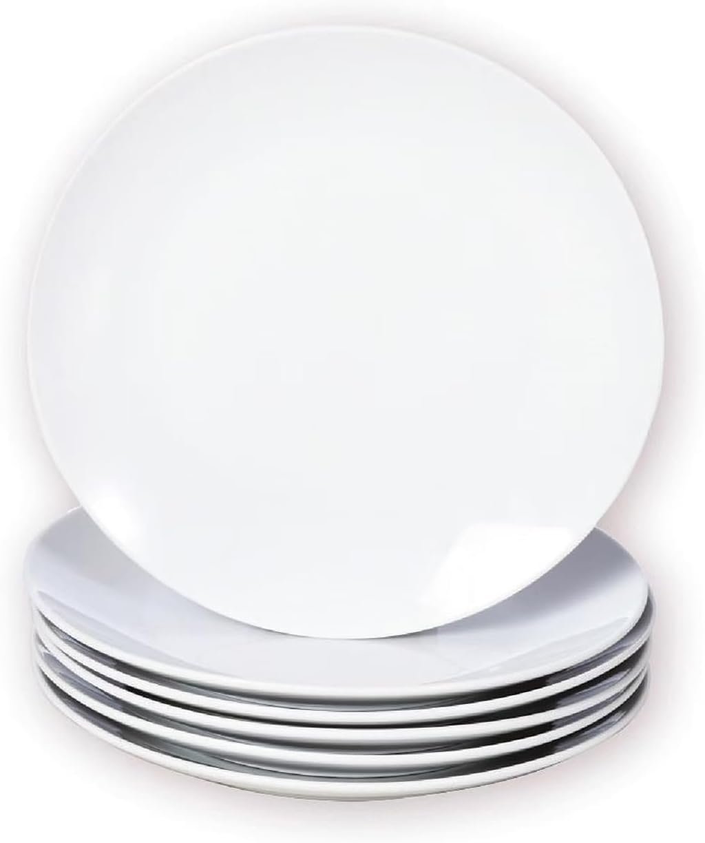 Miicol Small Dessert Plates Set of 6, Ceramic White Appetizer Plates 6 Inch, Mini Porcelain Serving Plate for Cake, Bread, Salad, Snack
