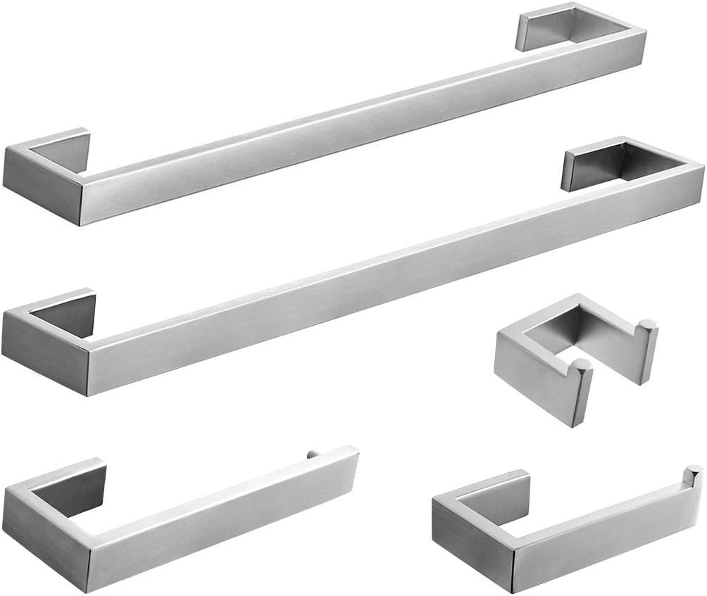 Fapully 5 Piece Bathroom Hardware Set Stainless Steel Wall Mounted Bathroom Accessories Set,Brushed Nickel Finished