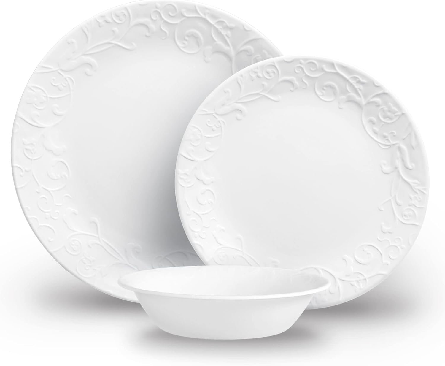 Corelle 12pc Bella Faenza Dinnerware Set for 4 – 3X More Durable Glass, Half Weight of Ceramic, up to 80% Recycled | Half Weight of Ceramic, up to 80% Recycled