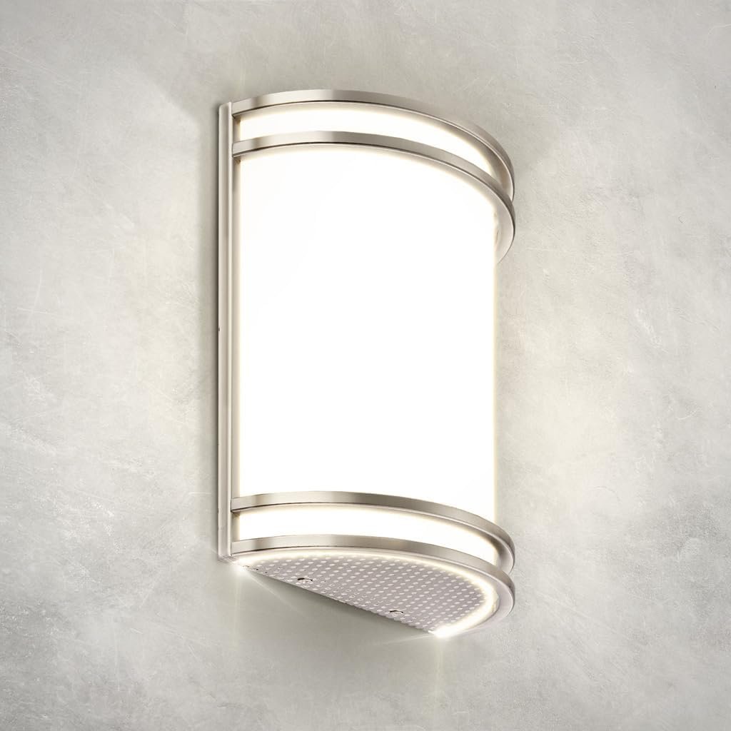 ASD Indoor LED Wall Sconce Lights – 10 Inch 15W Brushed Nickel Modern LED Wall Sconces Hardwired – ETL Dimmable 3000K 4000K 5000K Adjustable Sconce Light Fixture for Bedroom, Hallway