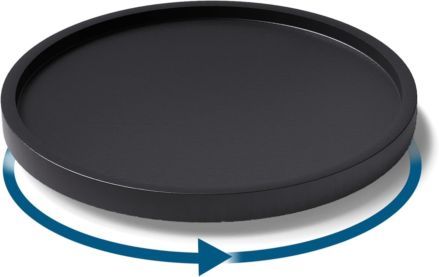 VERTORGAN Lazy Susan Bamboo Organizer for Kitchen,Cabinet,Small(Black) | 360 Rotating Turntable,Spice Rack,Serving Tray,Pantry Vanity Organizer,Countertop Space-Saver