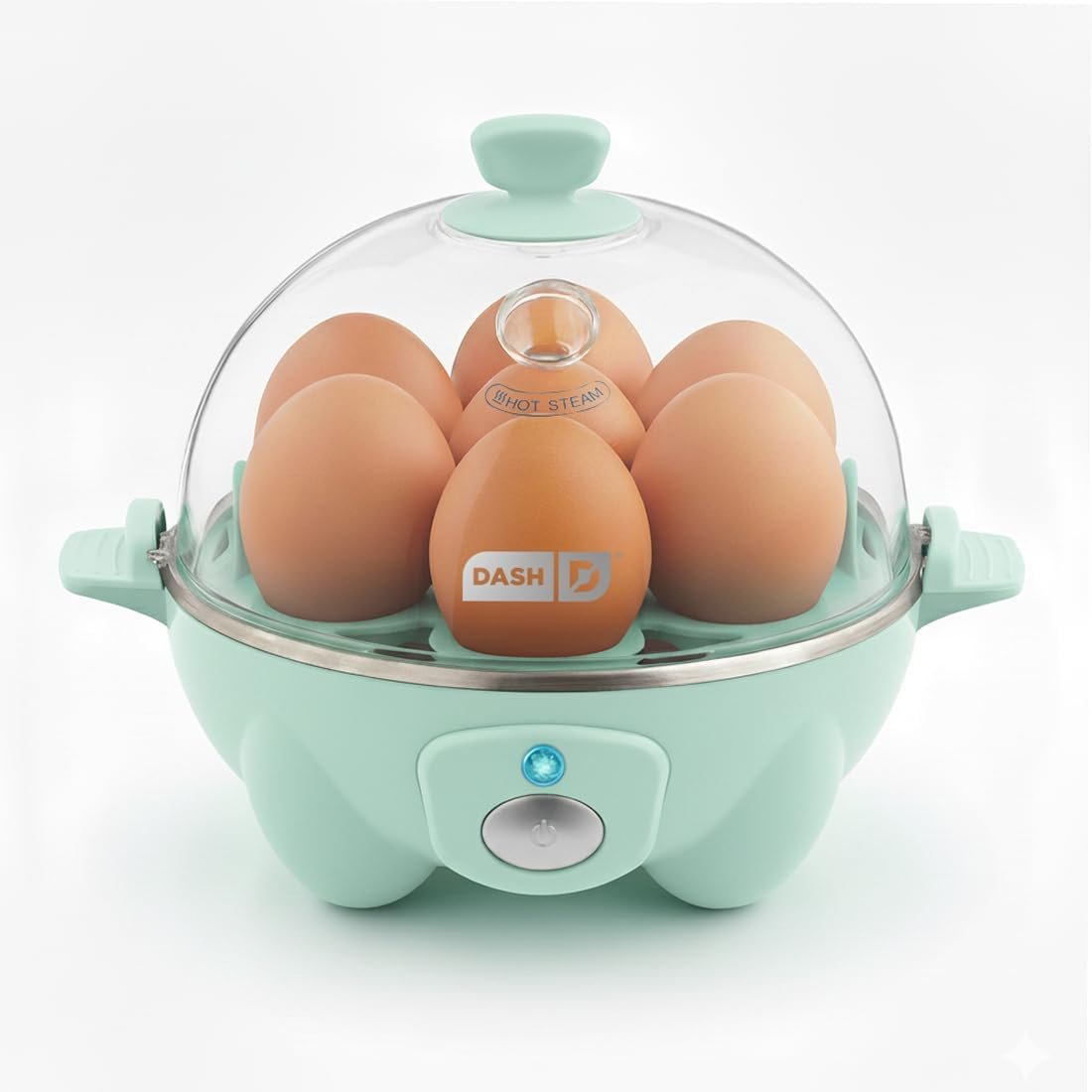 Dash Rapid Egg Cooker, 7 Hard Boiled Eggs, Aqua | Electric Egg Poacher, Boiler, Steamer & Omelette Maker Machine, Soft or Poached Eggs for Breakfast, Auto Shut-Off, BPA-Free