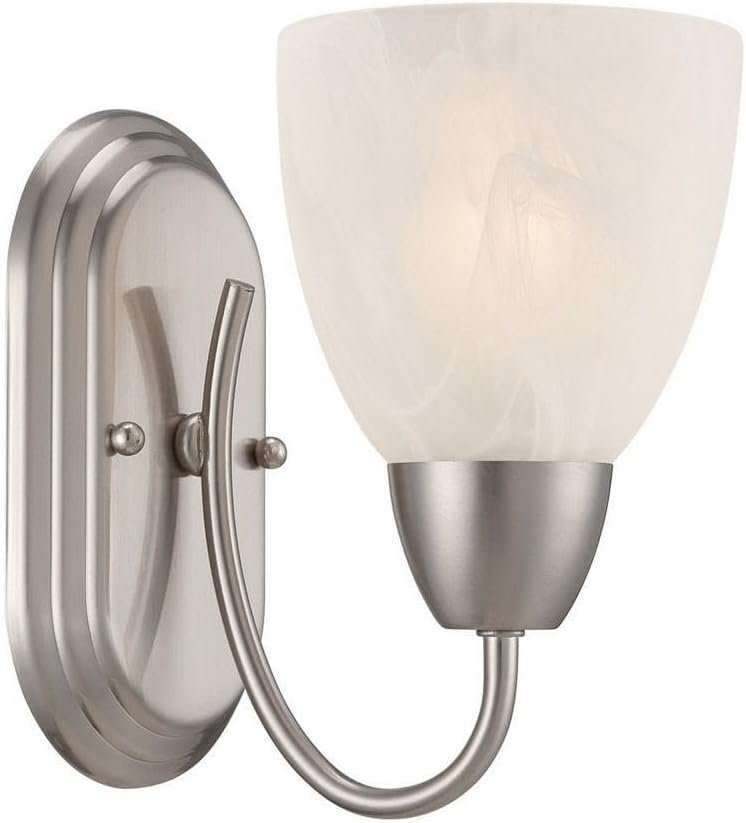 Designers Fountain 15005-1B-35 Torino Wall Sconce, Brushed Nickel,Silver, 8 in.