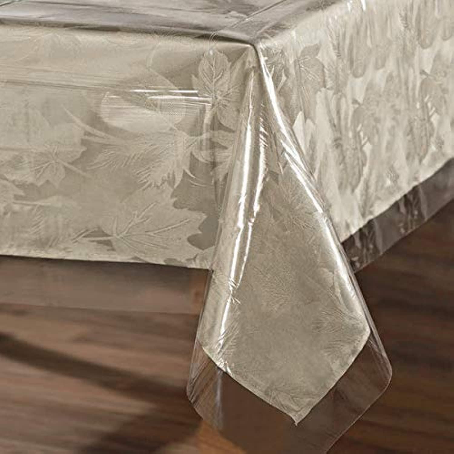 sancua Clear Plastic Table Cover Protector Waterproof Tablecloth 54×78 Inch | Vinyl PVC Rectangle Table Cloth, Oil Spill Proof Wipe Clean, For Dining Tables, Parties & Camping, Crystal Clear