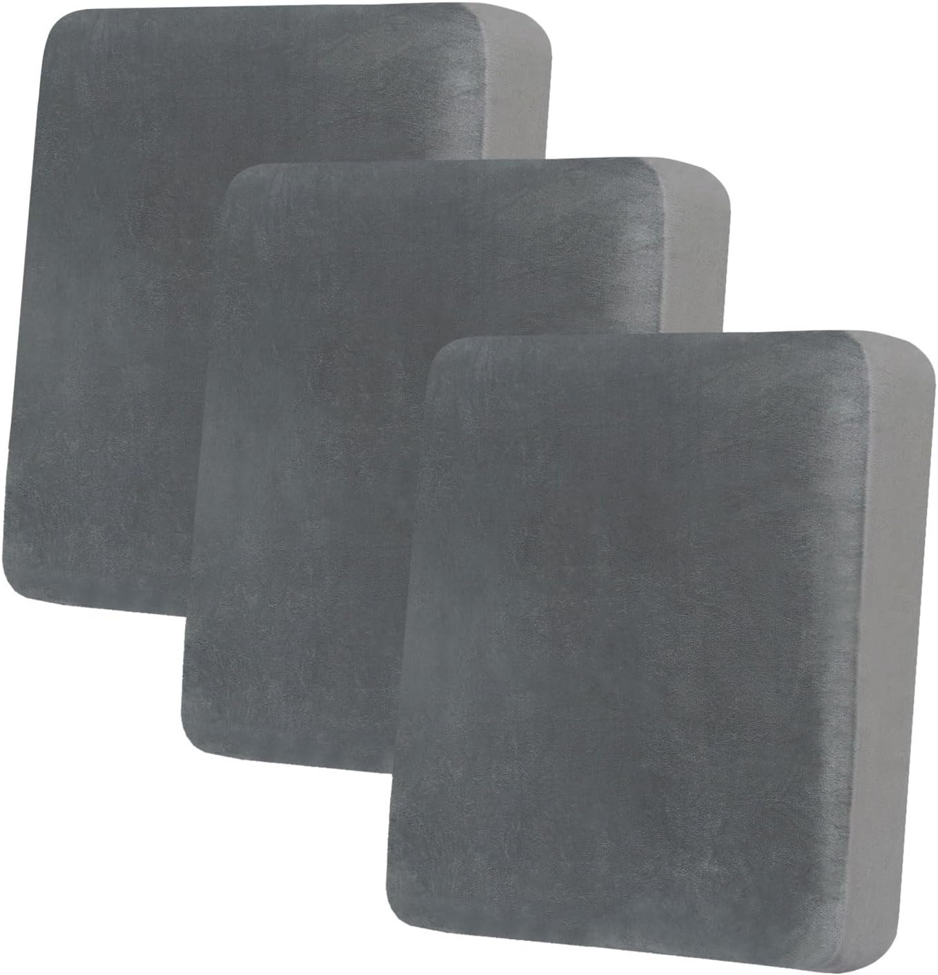 Velvet Couch Cushion Covers, Sofa Covers for 3 Cushion Couch Washable | Soft Plush Sofa Slipcover, Elastic Bottom, Non-Slip Wear Resistant Furniture Protector, Ideal For Pets & Kids, 3 Pcs