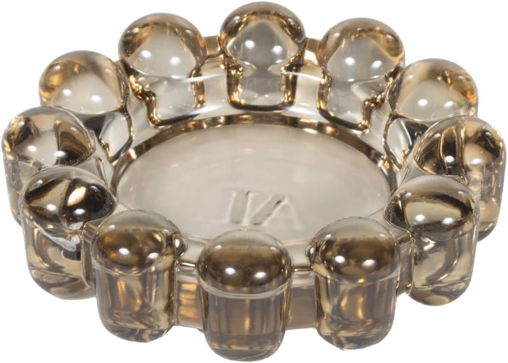Home Collection Original Smoky Glass Small Bubble Candle Dish | Votive and Candle Plate, Diffuser Base, Wax Catcher, Decorative Tray, Jewelry Catchall, Decorative Tabletop Accent