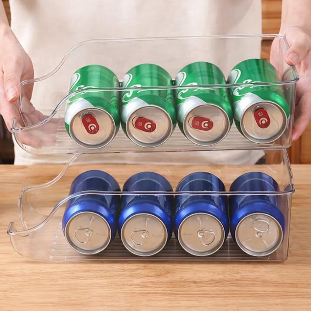 Soda Can Organizer for Refrigerator/Pantry – Durable Storage Organizer – Clear