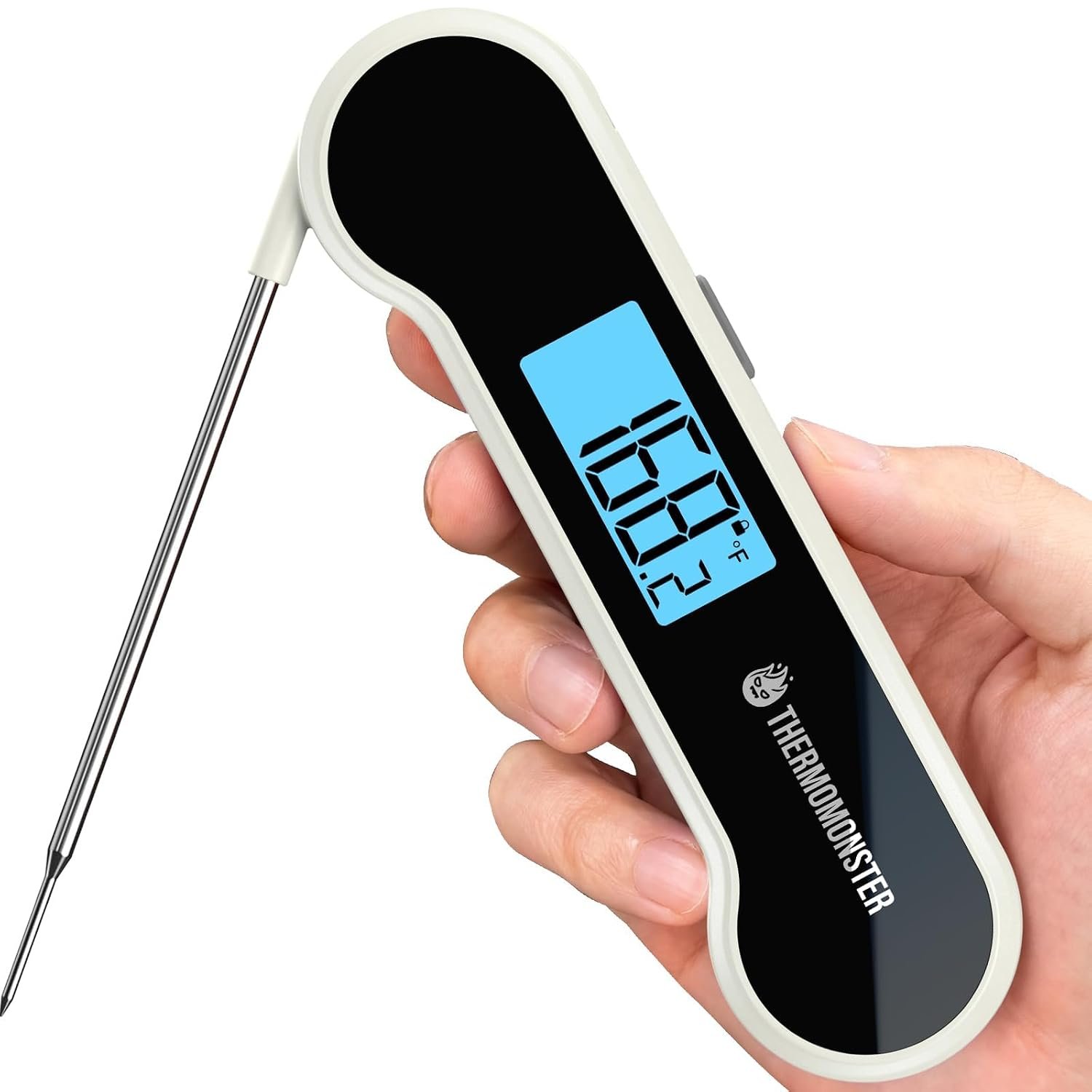 0.5 Sec Instant Read Meat Thermometer Digital with ±0.5℉ Precision, White | Food Thermometer for Cooking Kitchen Gadgets, Oven Grill Candy BBQ Essentials Accessories, Gifts for Him Dad Men Birthday