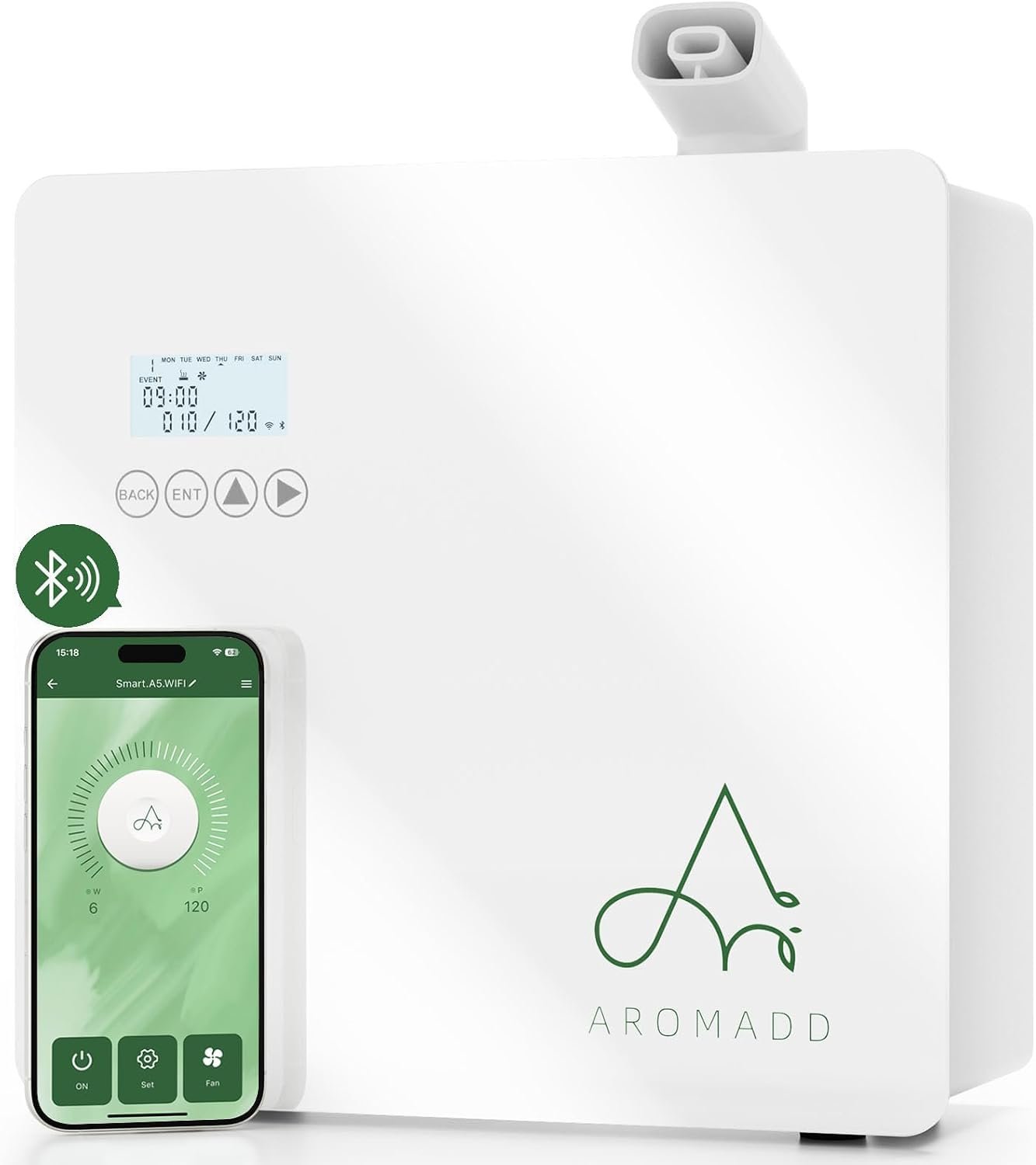 2025 Upgraded 3500 Sq.Ft Smart Scent Diffuser – HVAC System | Whole House Aroma & Hotel Collection Diffuser, Waterless Diffuser for Home Large Room, Cold Air Tech, 600mL (White)