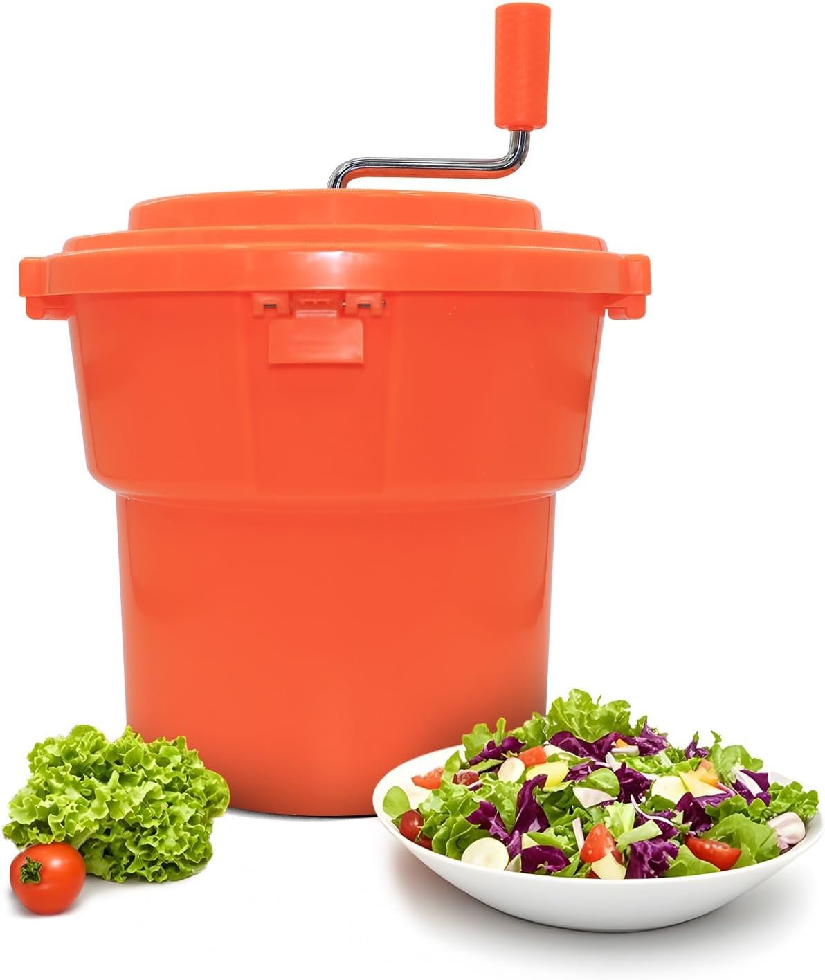 CLIVIA 5 Gal/20 Qt Large Commercial Salad Spinner Jumbo Manual Lettuce Dryer-Dries up to 7 Heads of Lettuces