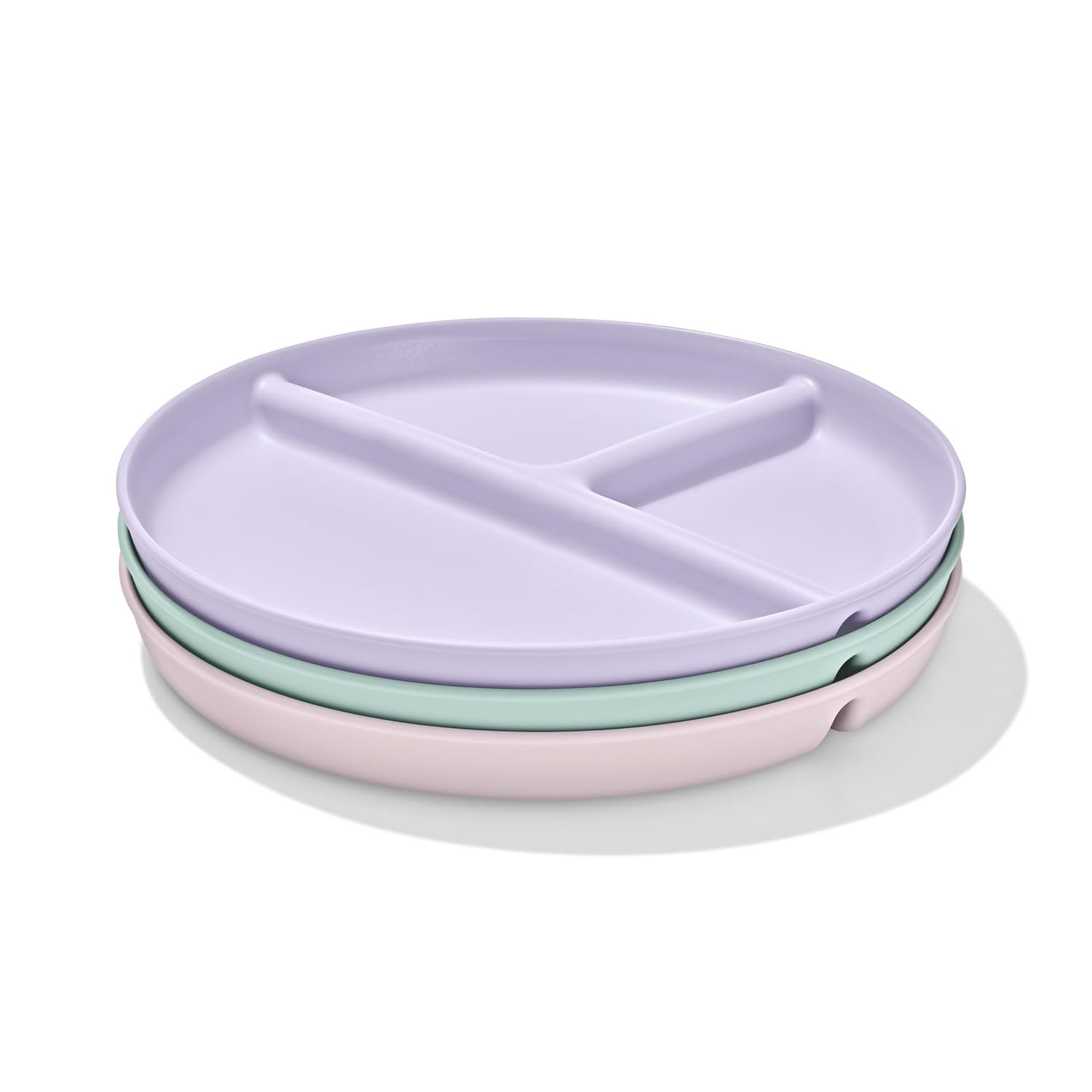 OXO Tot Stackable Divided Plates Set – 3pk – Light