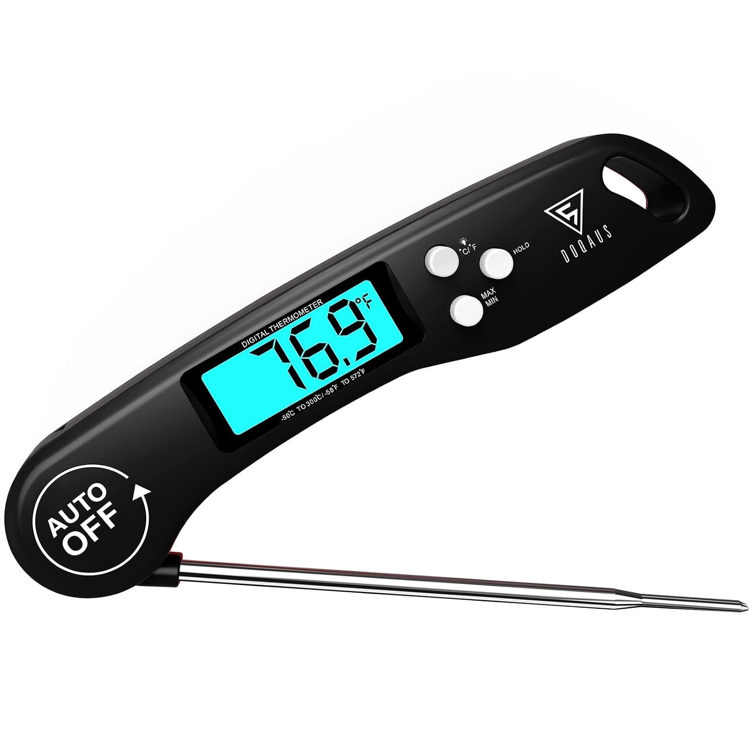 DOQAUS Meat Thermometer Digital – Instant Read Food Thermometer for Cooking | Backlight & Auto-Rotating Display, Kitchen Gadgets Essentials for BBQ Oven Grill Smoker Candy Gift for Dad Men