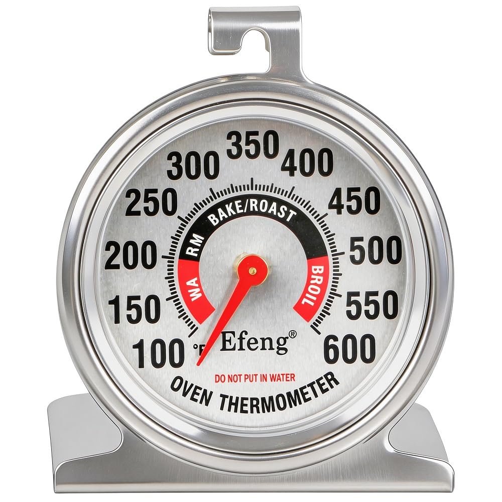 Efeng Large Dial Oven Thermometer for Gas & Electric Oven,Grill Cooking Safety Leave-in- NSF accurately Easy-to-Read Clearly Large Number Shows temperatures for Meat,Grilling or Cake Cooking Oven