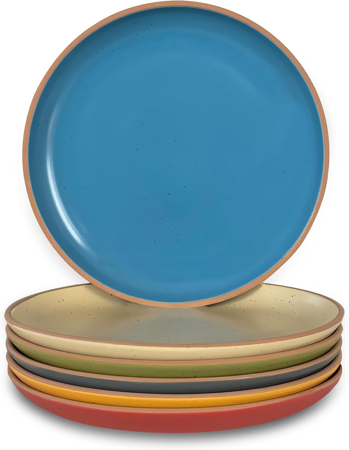 MORA Ceramic Artisan Matte Plates Set, 7.8 in – Set of 6 – The Dessert, Salad, Appetizer, Small Dinner etc Plate. Microwave, Oven, and Dishwasher Safe, Scratch Resistant. Kitchen Porcelain Dish