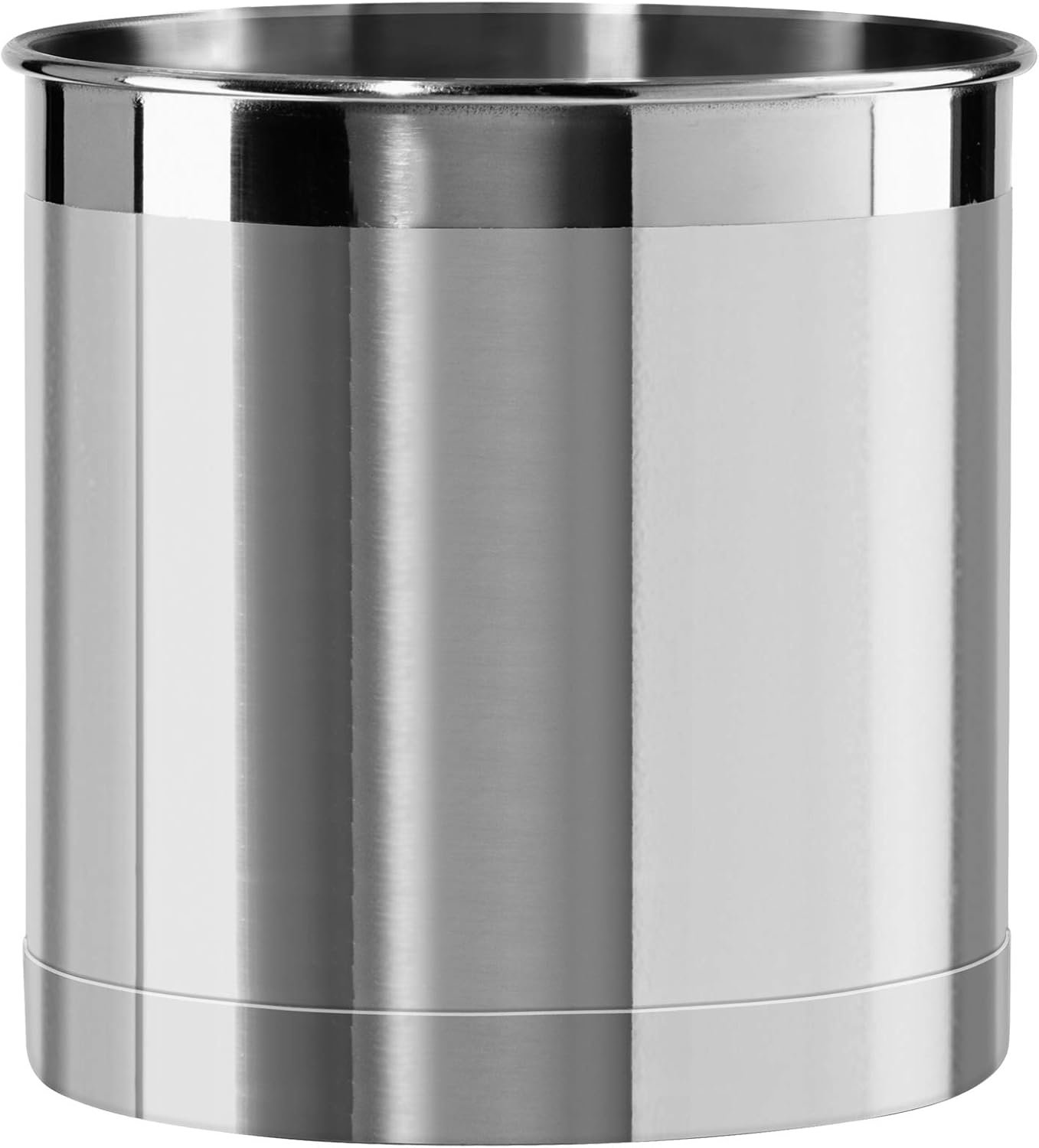 Oggi Stainless Steel Jumbo Utensil Holder – 7″ Utensil Caddy, Weighted Base for Stability – Extra Large Utensil Crock and Countertop Utensil Organizer, Stainless Steel