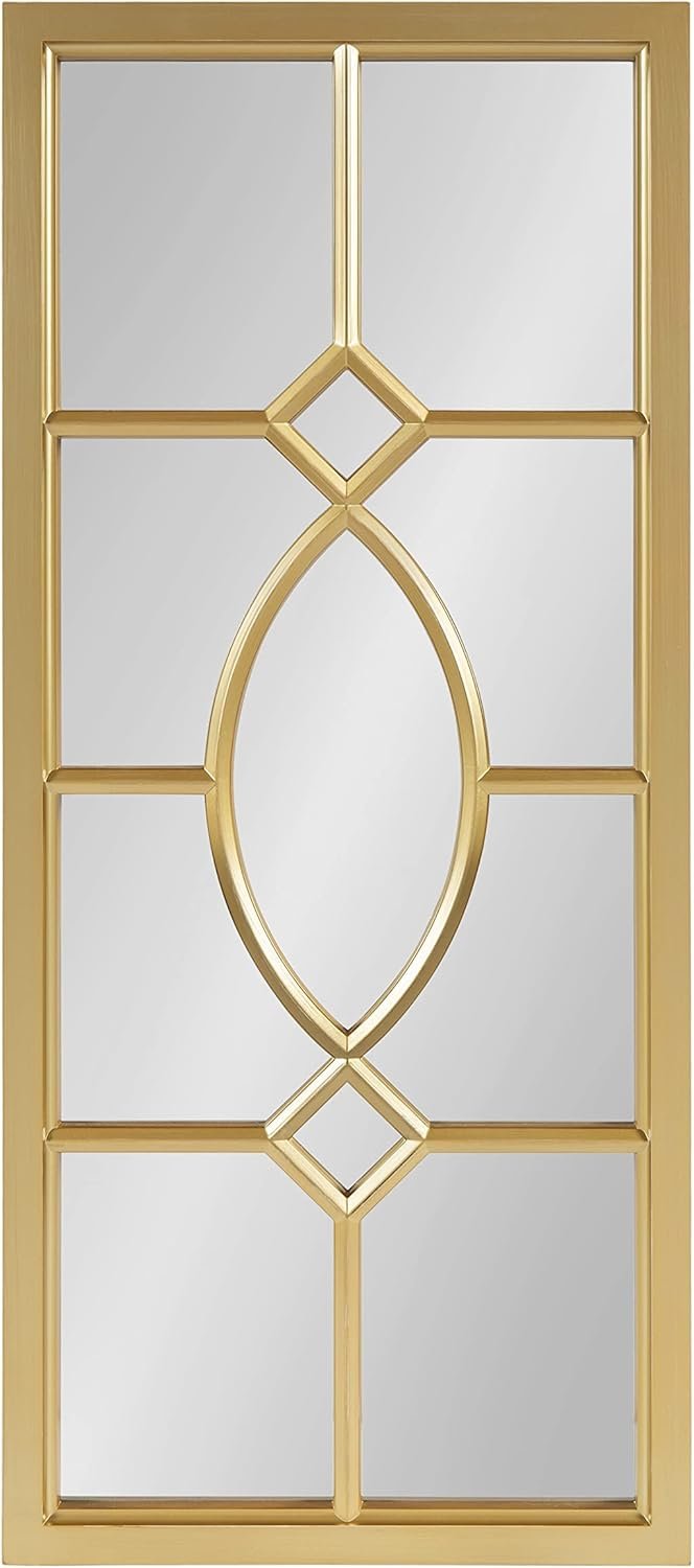 Kate and Laurel Cassat Classic Glam Window Wall Accent Mirror, Gold