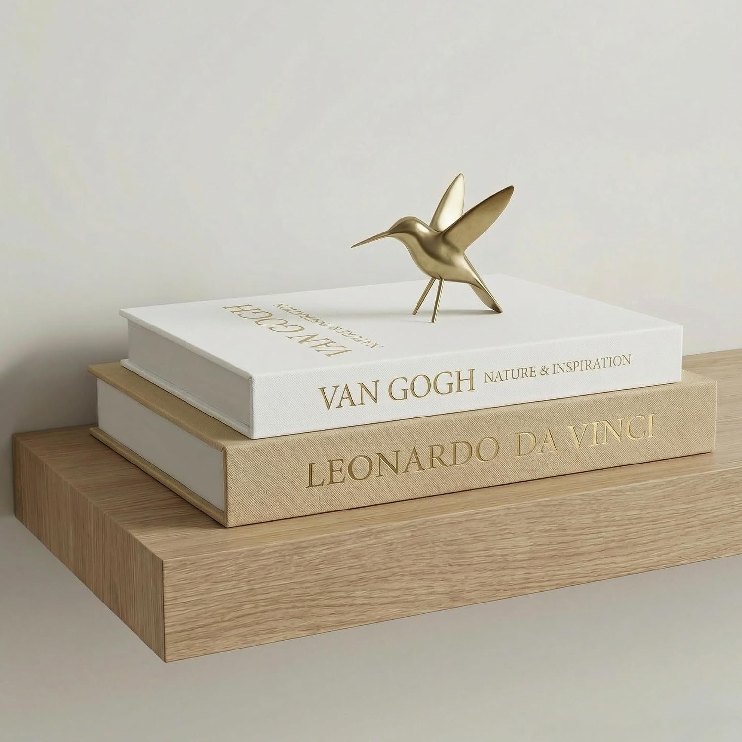 Aesthetic Decorative Books – Set of 2 Linen Boxes with Gold Lettering, Enhance Your Coffee Table, Bookshelf or Mantle Decor – Fake/Faux Books for Home Decoration, Photo & Keepsake Storage