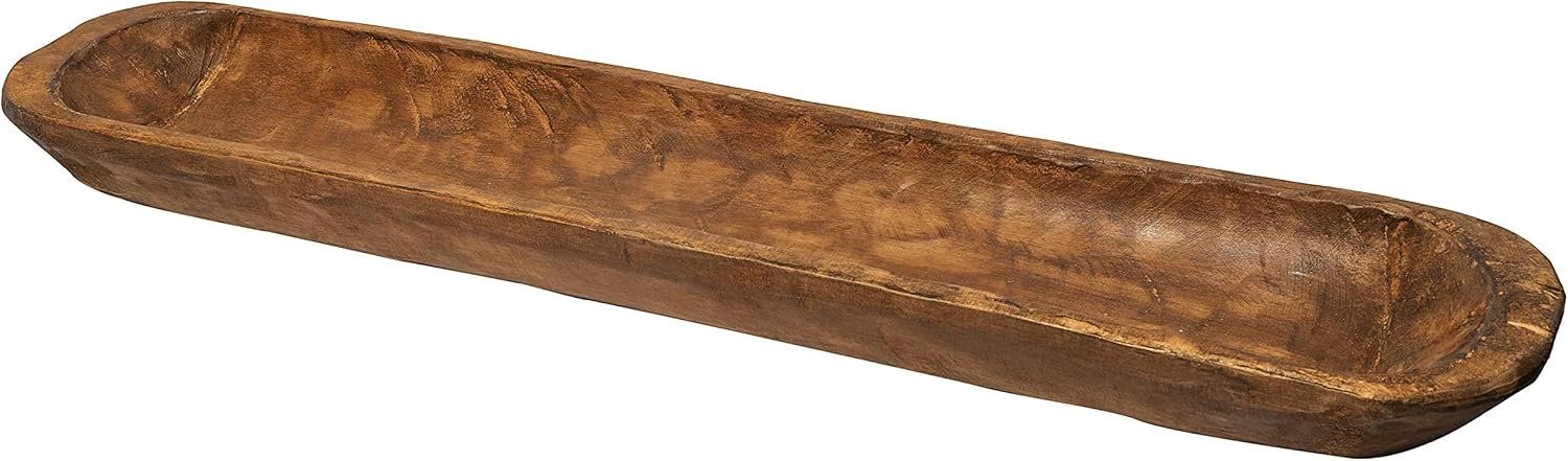 Decorative Wooden Dough Bowl Decor Approx 30 Inch, Hand Carved Spanish Oak | Made in USA, Farmhouse Coffee Table Decor, Dining Table Centerpiece, Housewarming Gift, Decorative Tray Seasonal Home Styling