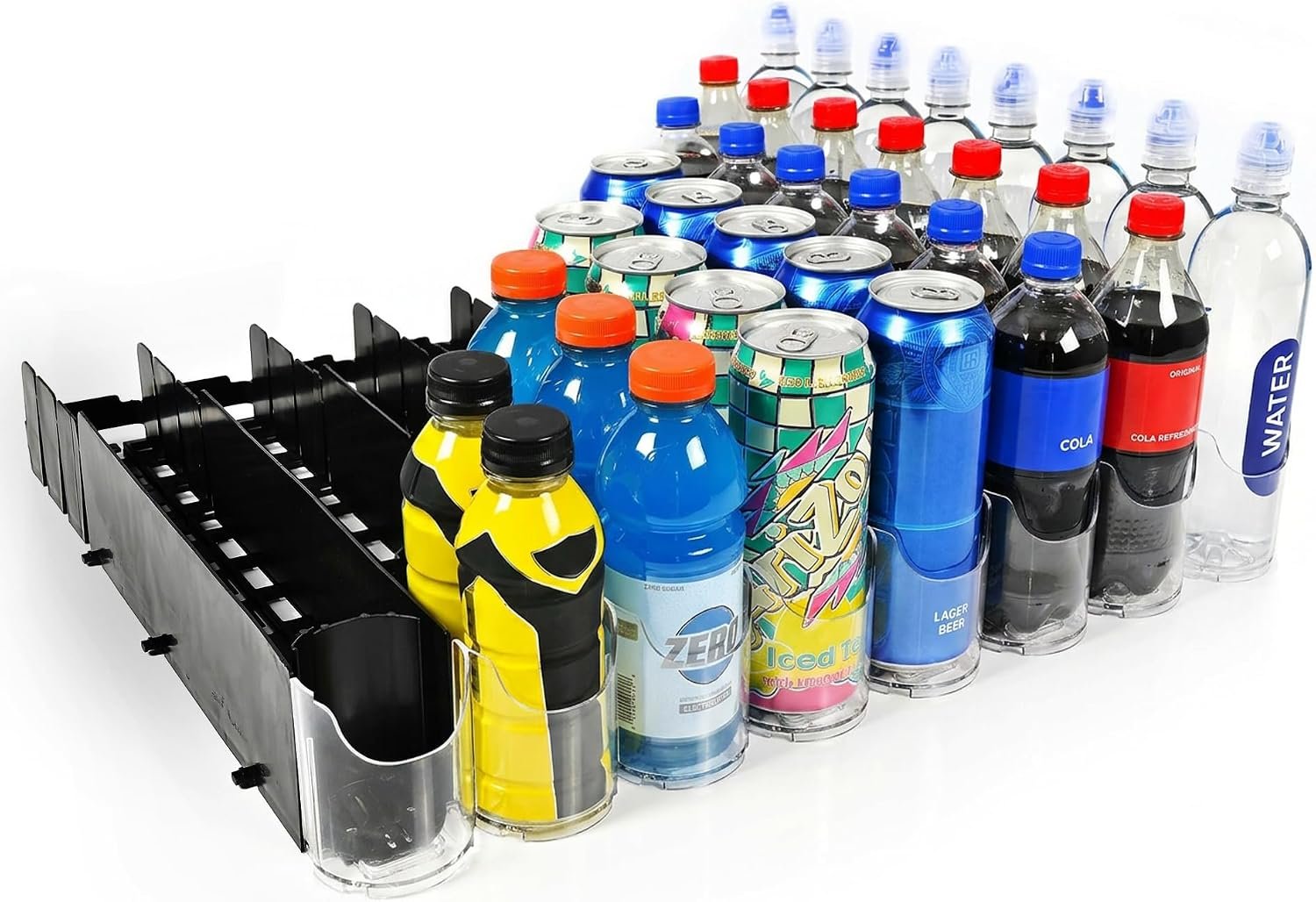 Display Technologies Fridge Organizer & Soda Can Dispenser for Refrigerator – Drink Dispenser & Refrigerator Storage (6-Pack)
