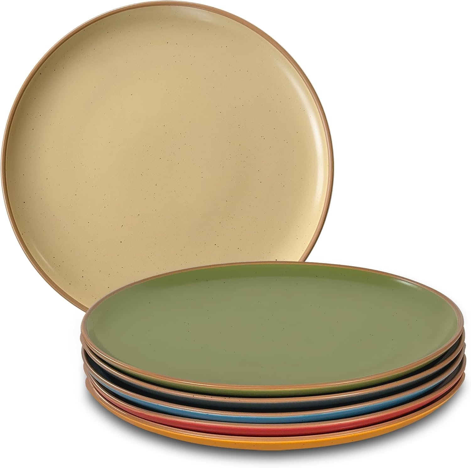 Mora Ceramic Artisan Matte Dinner Plates Set of 6, 10 inch Dish Set – Microwave, Oven, and Dishwasher Safe, Scratch Resistant, Modern Rustic Dinnerware- Kitchen Porcelain Serving Dishes