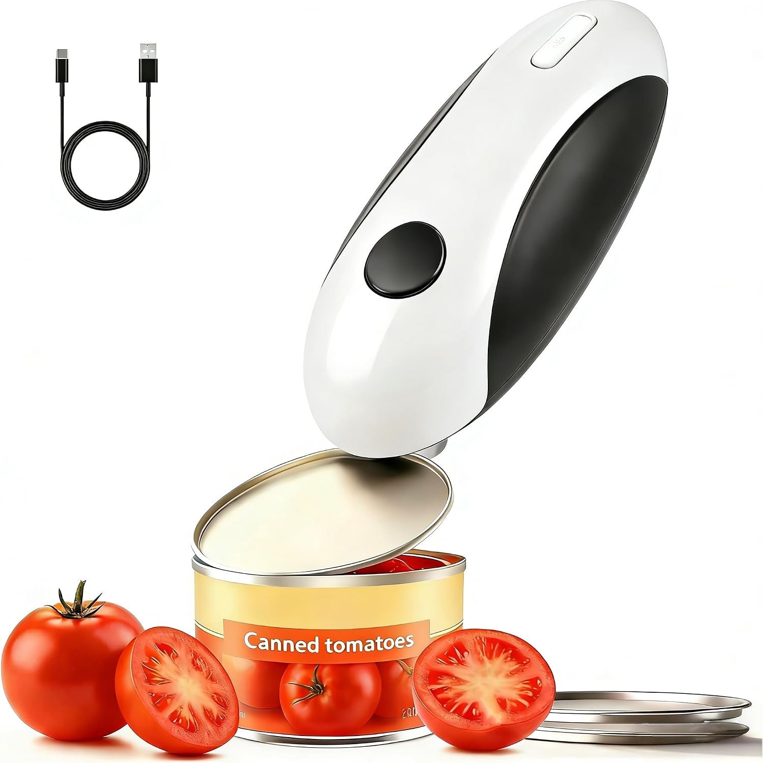 Electric Can Openers in 2026: Automatic Can Opener Electric with Rechargeable. The Can Opener Creates A Smooth Edge, Making It The Best Gift for Seniors And Kids. White