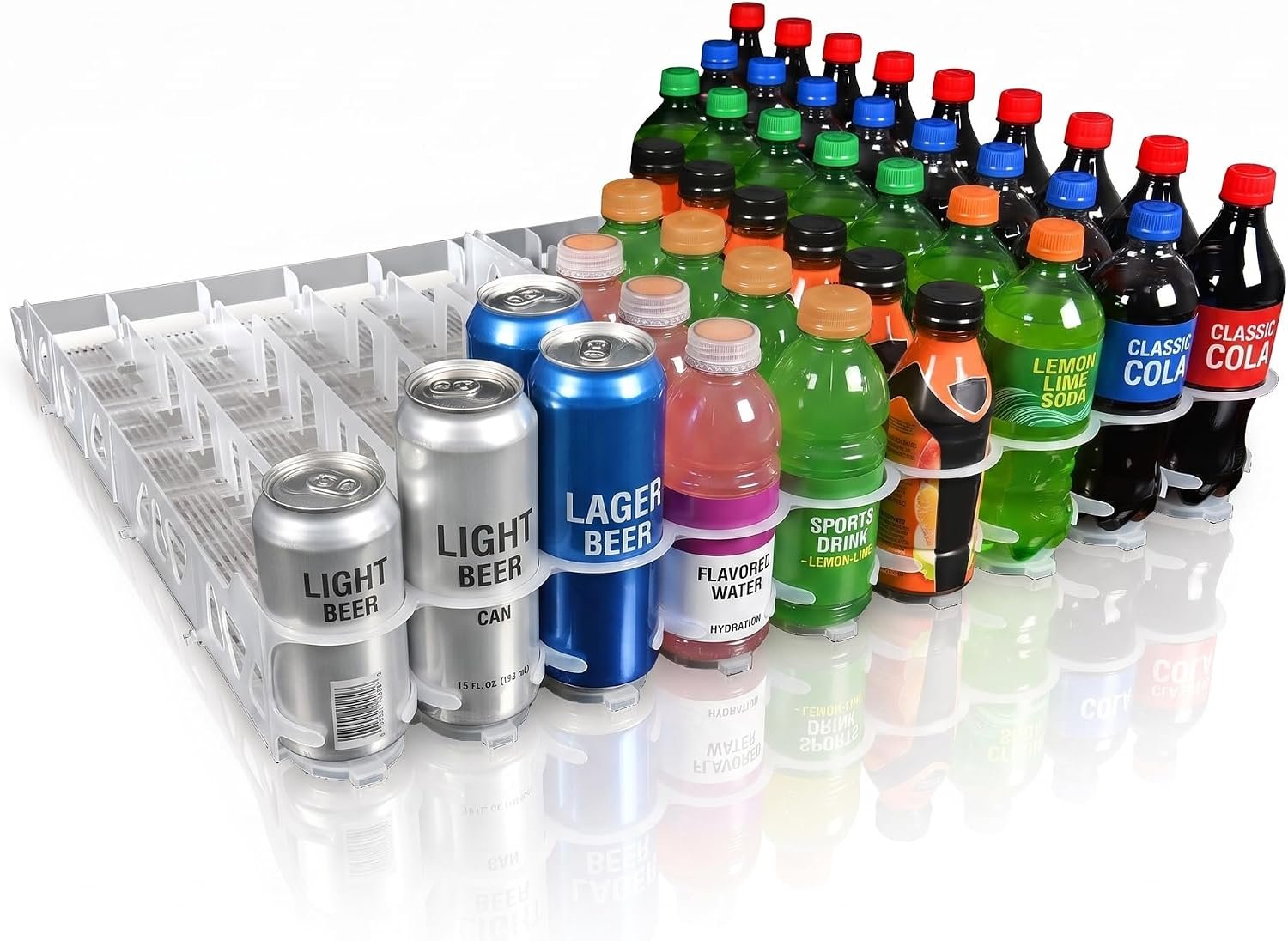 Visi-Slide 20oz Cooler Glides – Gravity-Fed Drink Organizer, 6-Pack