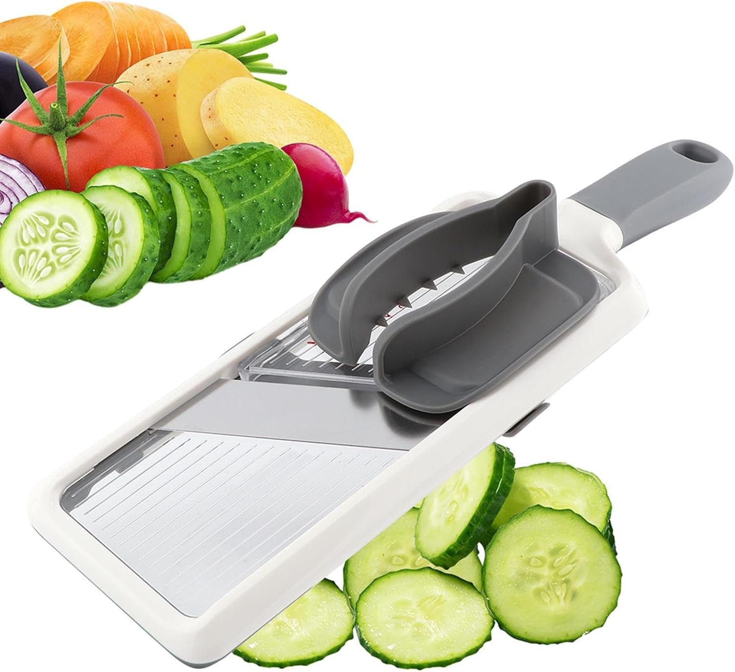 Multi Handheld Mandoline Slicer with Adjustable Stainless Steel Blade – Vegetable Grater Cucumber Slicer – Cheese Grater