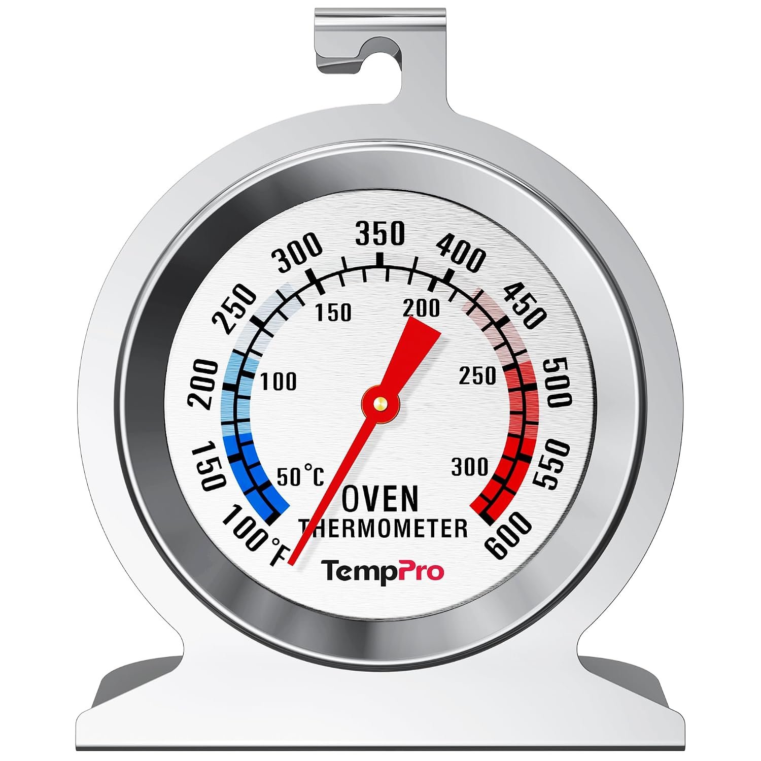 TempPro Oven Thermometer for Gas Oven with 431 Stainless Steel | 50-300°C/100-600°F Oven Thermometer for Electric Oven Temperature, In Oven Temperature Gauge for Cooking Kitchen