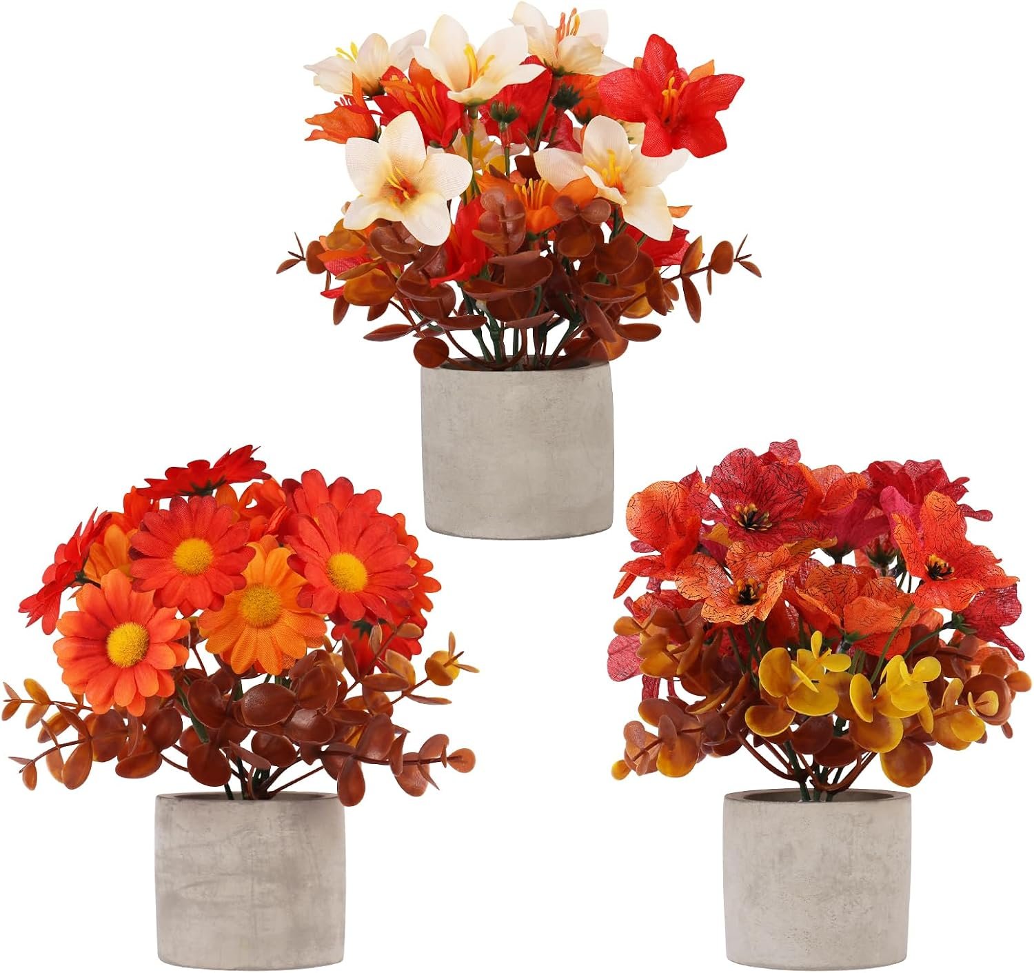 3 Pack Fall Decor for Thanksgiving Autumn Home Fireplace Holiday Decor | Artificial Fall Thanksgiving Potted Table Centerpieces Decorations for Home Shelf Desk Home Farmhouse Harvest