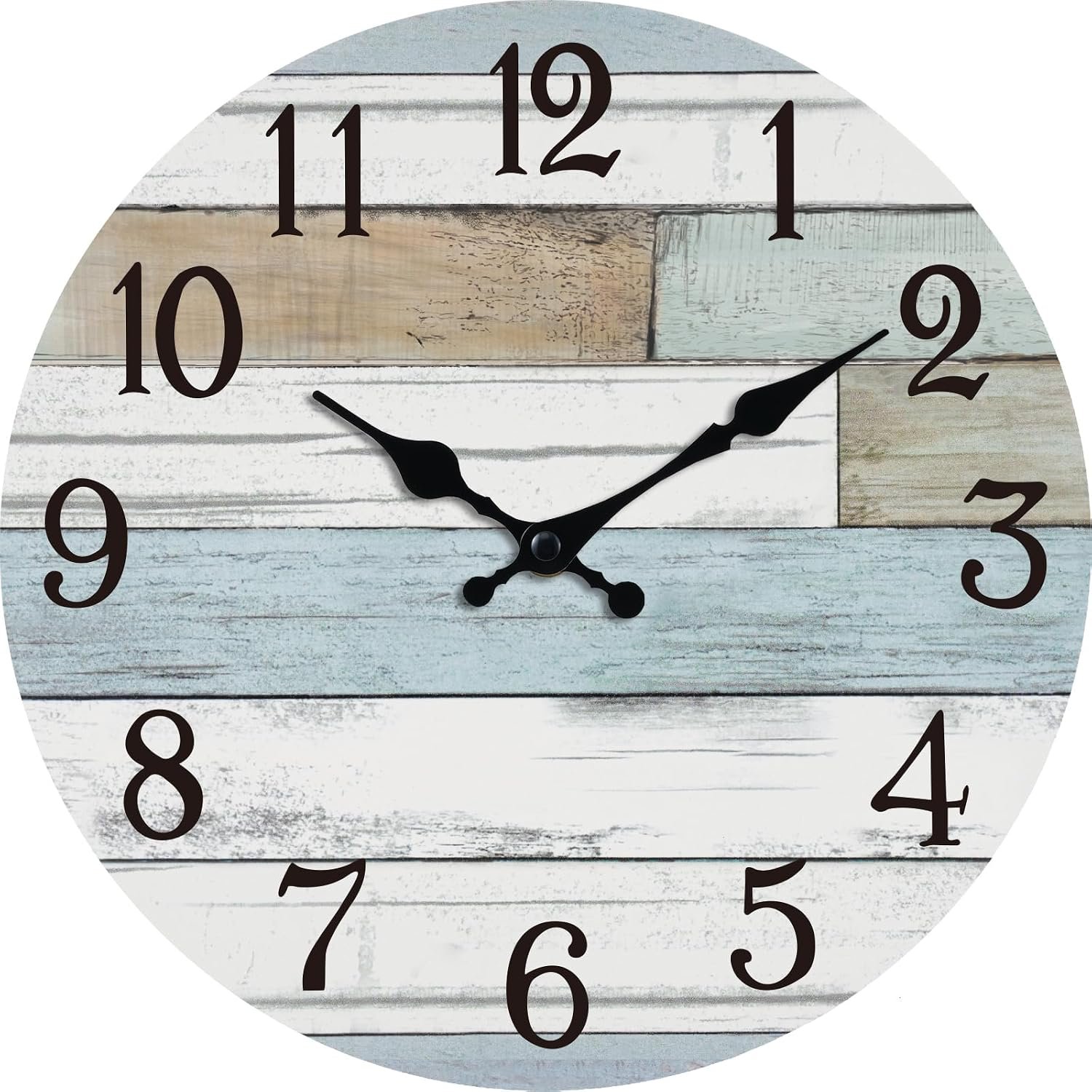 KECYET Small 8 Inch Wall Clock Battery Operated Silent Non Ticking Nautical | Round analog clock; large easy-read dial for bathroom, kitchen, bedroom & living room; 1 AA battery (not included)