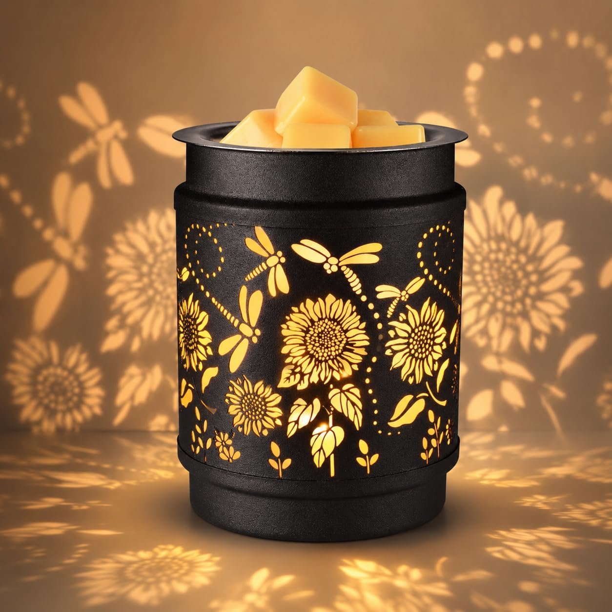 Sunflower Wax Melt Warmer Metal Wax Warmer for Scented Wax | Electric Fragrance Candle Oil Burner 2 in 1 Wax Melts as Gifts for Moms Grandma Women Girls