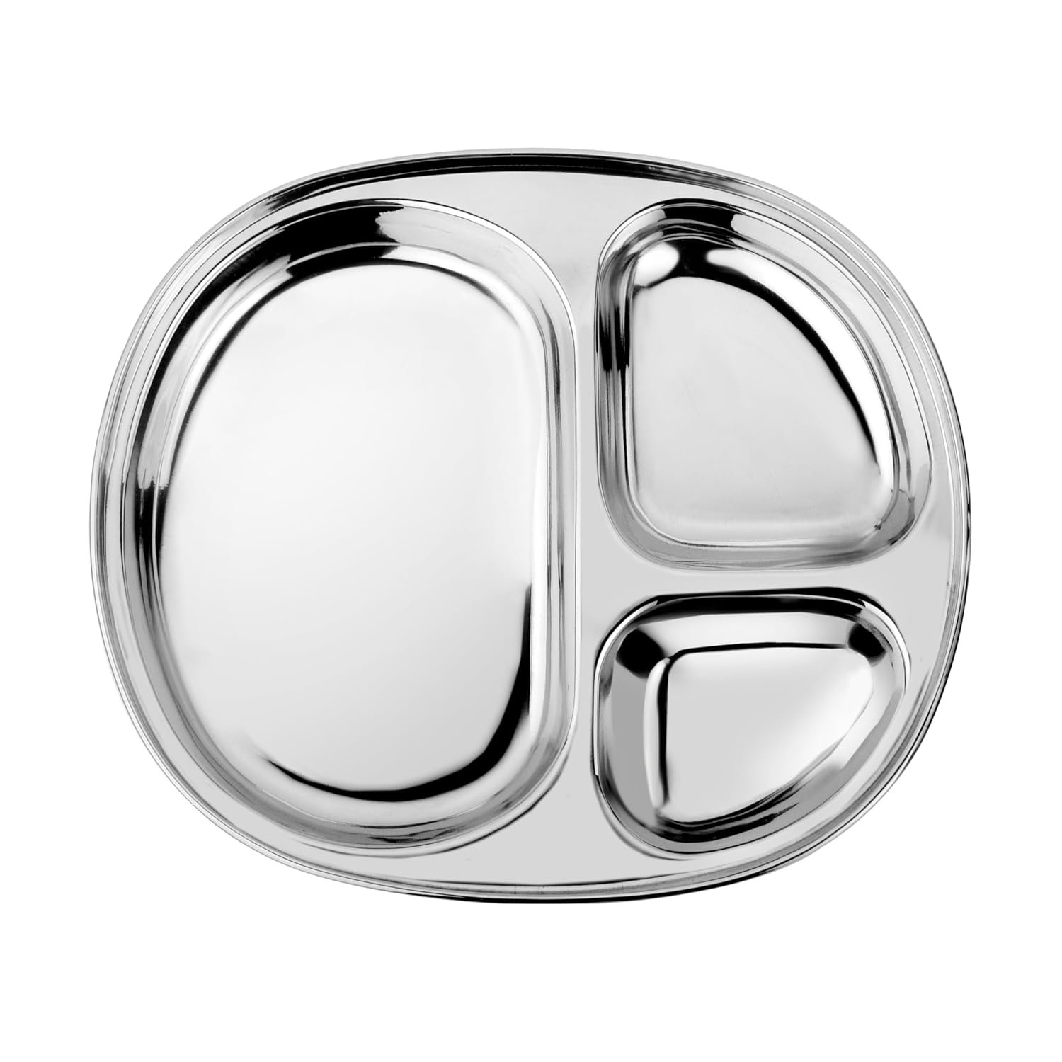 Ahimsa Stainless Steel Kids Divided Plate, Classic Stainless, 1 Plate | Pediatrician Designed, Food Grade Stainless Steel Toddler Plate, Non-Toxic & BPA Free, Dishwasher Safe, Break Resistant