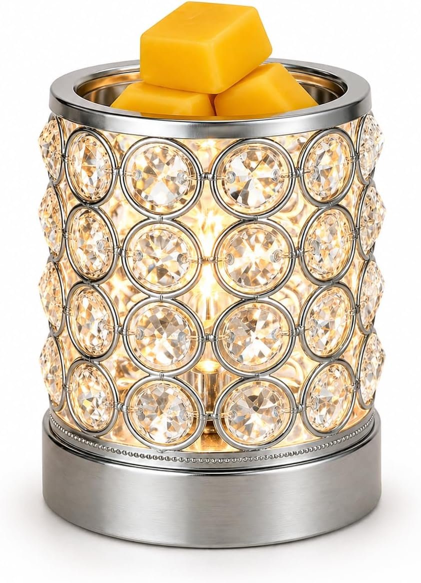Leyoue Wax Warmer, Crystal Wax Melt Warmer with Bulb Heating | Electric Wax Heater, Candle Wax Burner for Home Decor, Melts Wax Cubes, Releases Fragrance, Ideal Gift