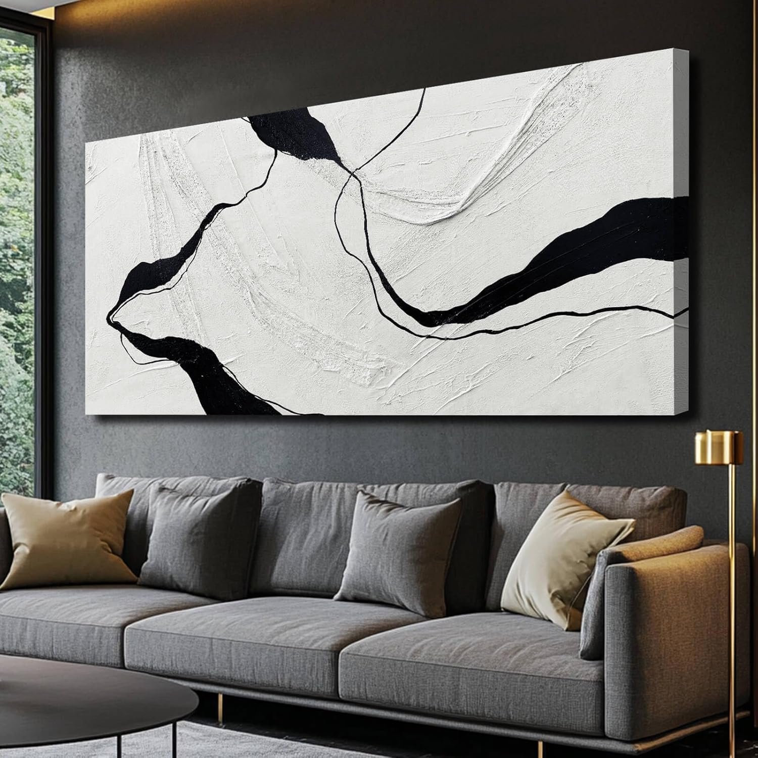 MLART99 Large Abstract Wall Art Canvas Modern Decor Living Room 29×58 Inch