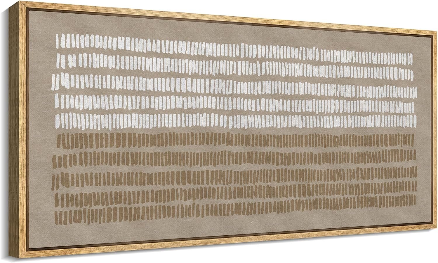 SIGNFORD Extra Large Framed Canvas Print Wall Art Modern Abstract Art with Textured Lines Illustrations Modern Art Calm Warm for Living Room, Bedroom, Office – 60″x30″