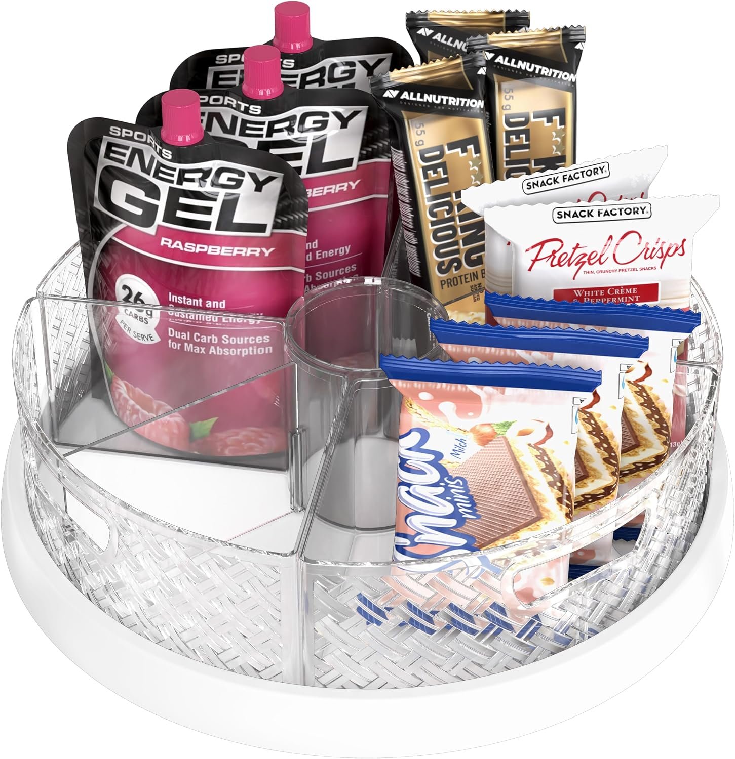 Simple Houseware 12-Inch Lazy Susan Turntable w/Removable Bins & Dividers