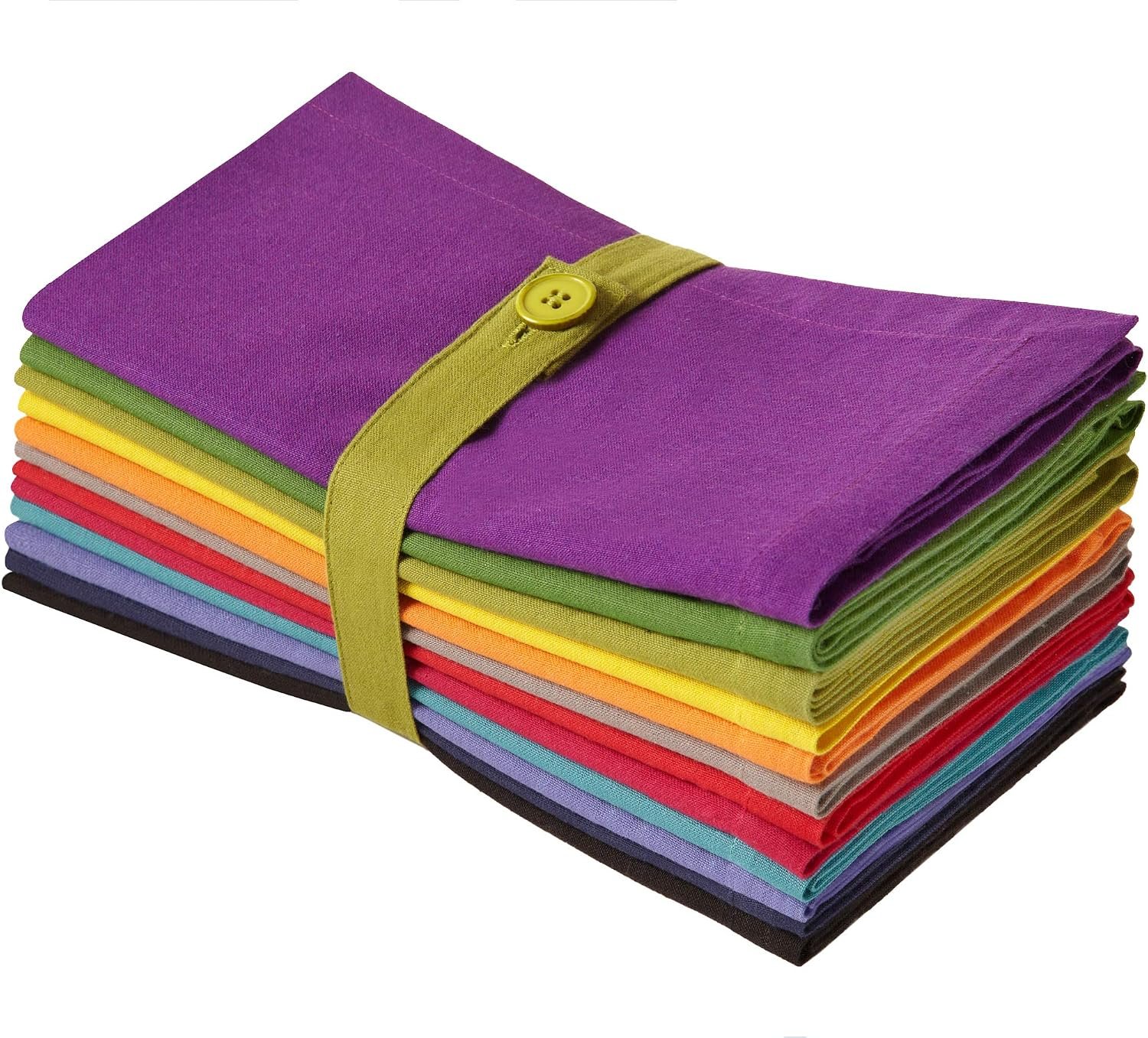 COTTON CRAFT Multicolor Cloth Napkins – 12 Pack 100% Cotton Dinner Napkins | 17×17 inches Soft Washable Absorbent Reusable Napkin – Everyday Lunch Dinner Napkin – Spring Summer Fall Holiday Party Gift