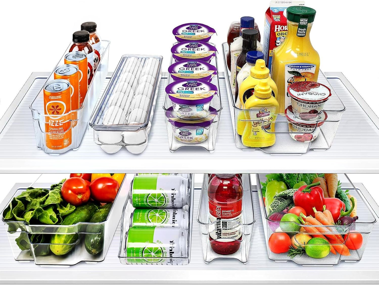 Sorbus Fridge Organizer Bins – Set of 8 Refrigerator Organizers and Storage Containers, Stackable Freezer Bins and House Essentials for New Home, BPA-Free Pantry Drawer Organizers