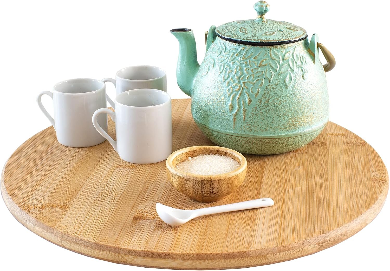 TB Home 14 Inch Bamboo Lazy Susan Turntable for Kitchen & Table Top | Keep spices, sauces, condiments, and seasonings within reach. Sized for kitchen cabinets, pantries, counters, and table tops.