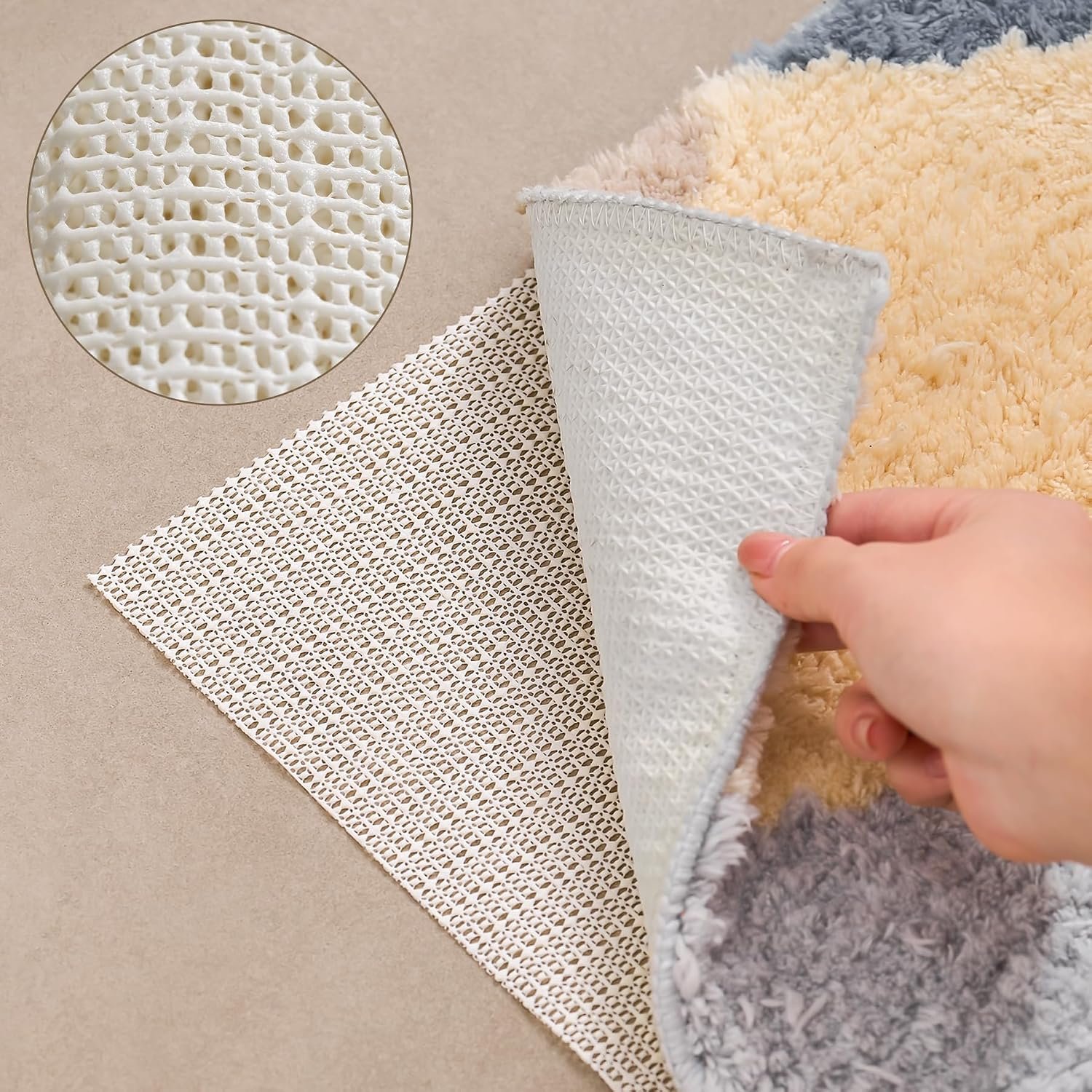 3X5 FT Non-Slip Rug Pad Gripper for Hardwood Floors, Tile, & Carpet – Anti-Slip Rug Pads to Keep Area Rugs Secure and in Place, Protects Floors, Prevents Slipping and Sliding