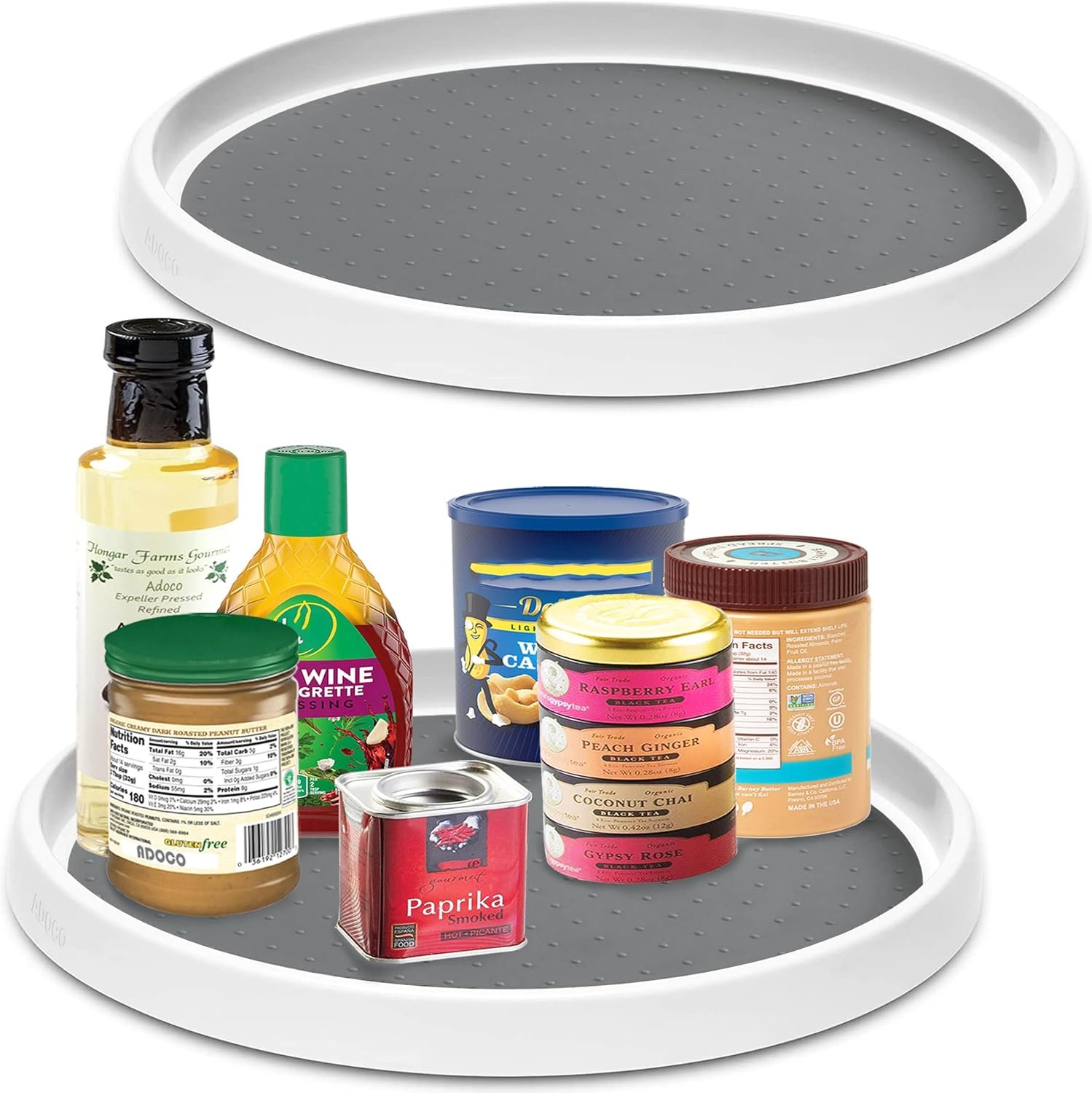 Set of 2, 12 Inch Non-Skid Lazy Susan Organizer, Pantry Lazy Susan Turntable for Cabinet, Kitchen Cabinet Organizer, Pantry Organization and Storage -Size- 12″x1.5″ | Pantry Lazy Susan Turntable for Cabinet, Kitchen Cabinet Organizer, Pantry Organization and Storage