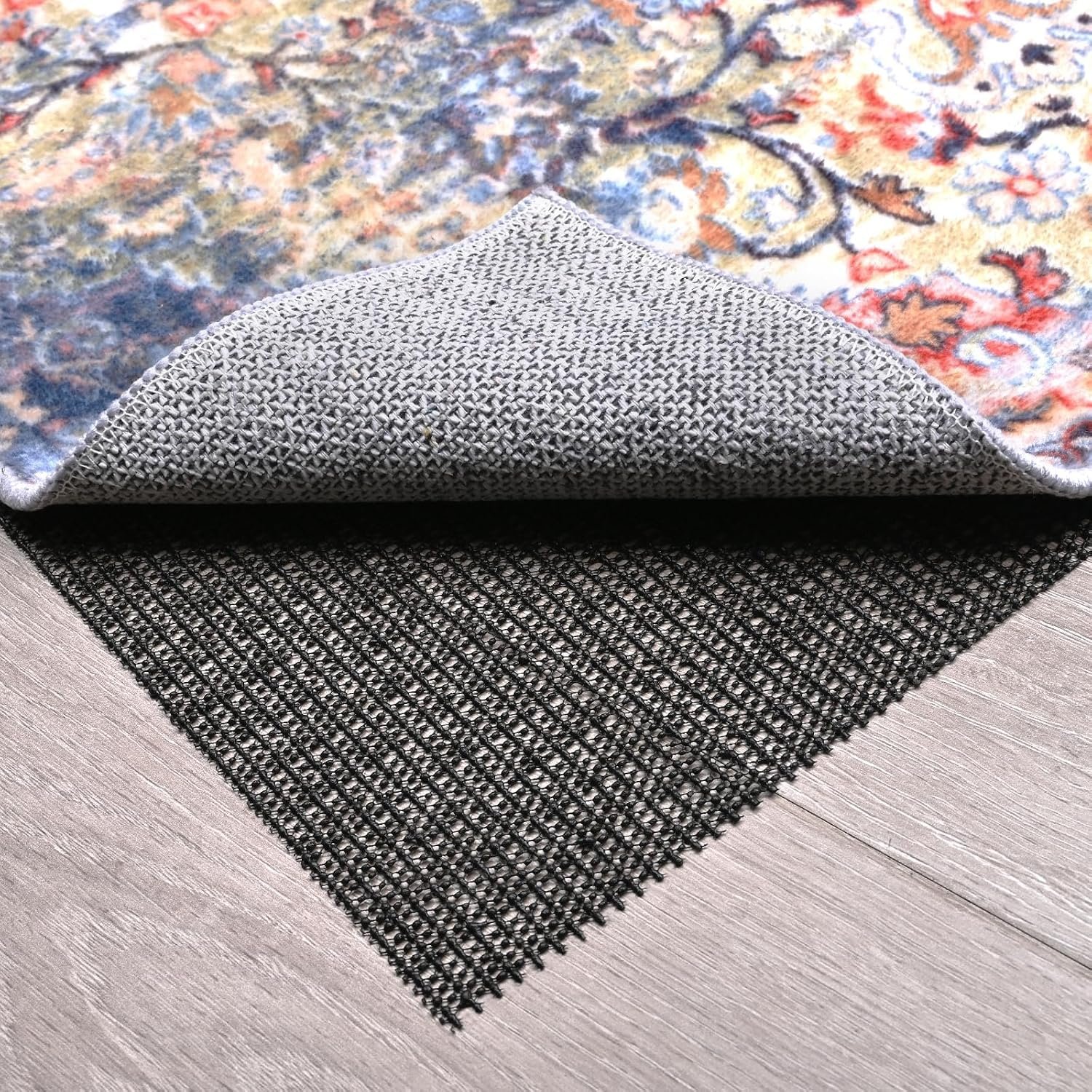 Non Slip Rug Pads for Hardwood Floors, 2×4 Rug Pad Gripper for Area Rugs, Under Carpet Anti Skid Mat, Black, Keep Your Rugs Safe and in Place