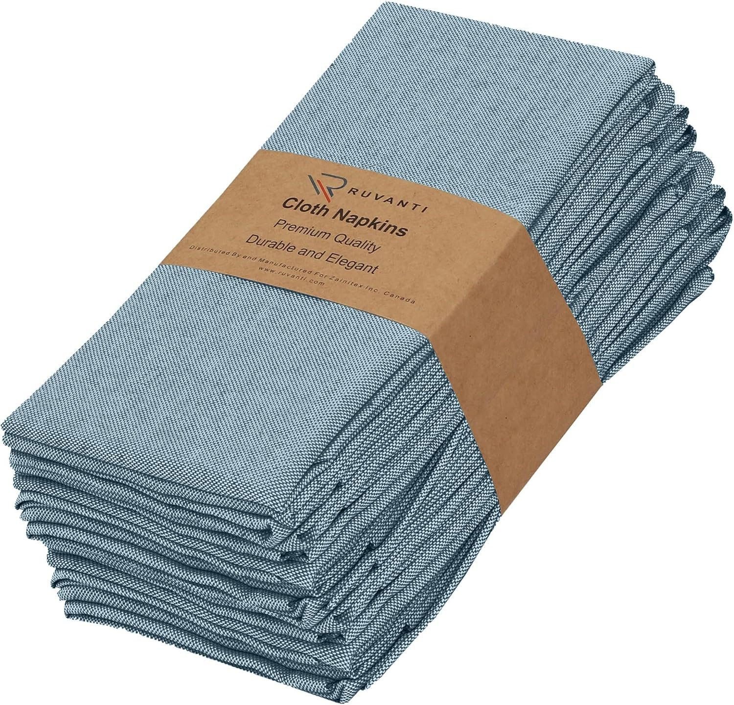 Ruvanti Cloth Napkins Set of 12, 18×18 Reusable Napkins Cloth Washable, Soft & Durable Table Napkin, Poly Cotton Fabric Dinner Napkins for Parties, Christmas, Thanksgiving, Weddings – Teal