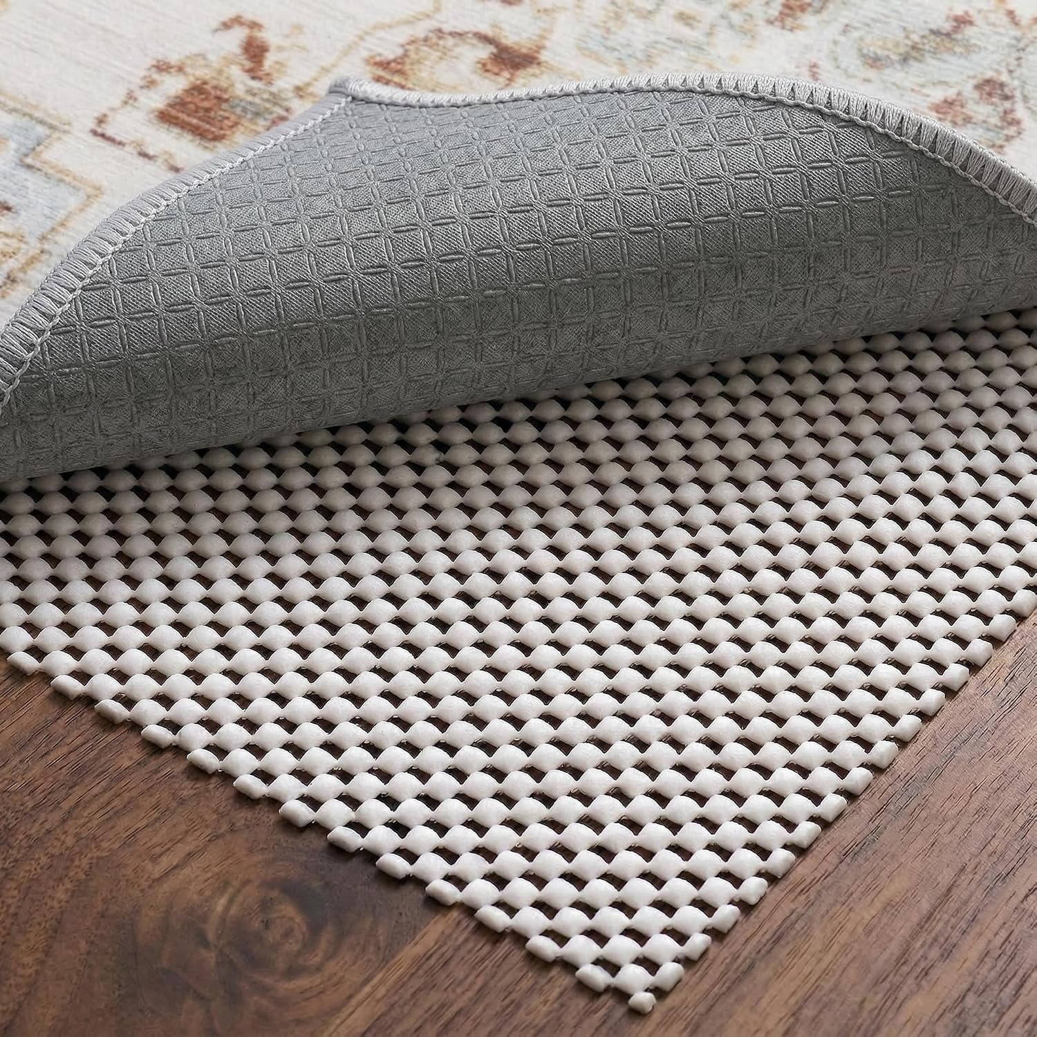 Non-Slip Rug Pad 6×9 Ft – 6’x9′ PVC Anti-Slip Carpet Gripper Mat, 6 by 9 Feet Non Slip Pad for Area Rugs, Under Rug Padding for Hardwood Floors, Carpet Gripper Mat for Floors