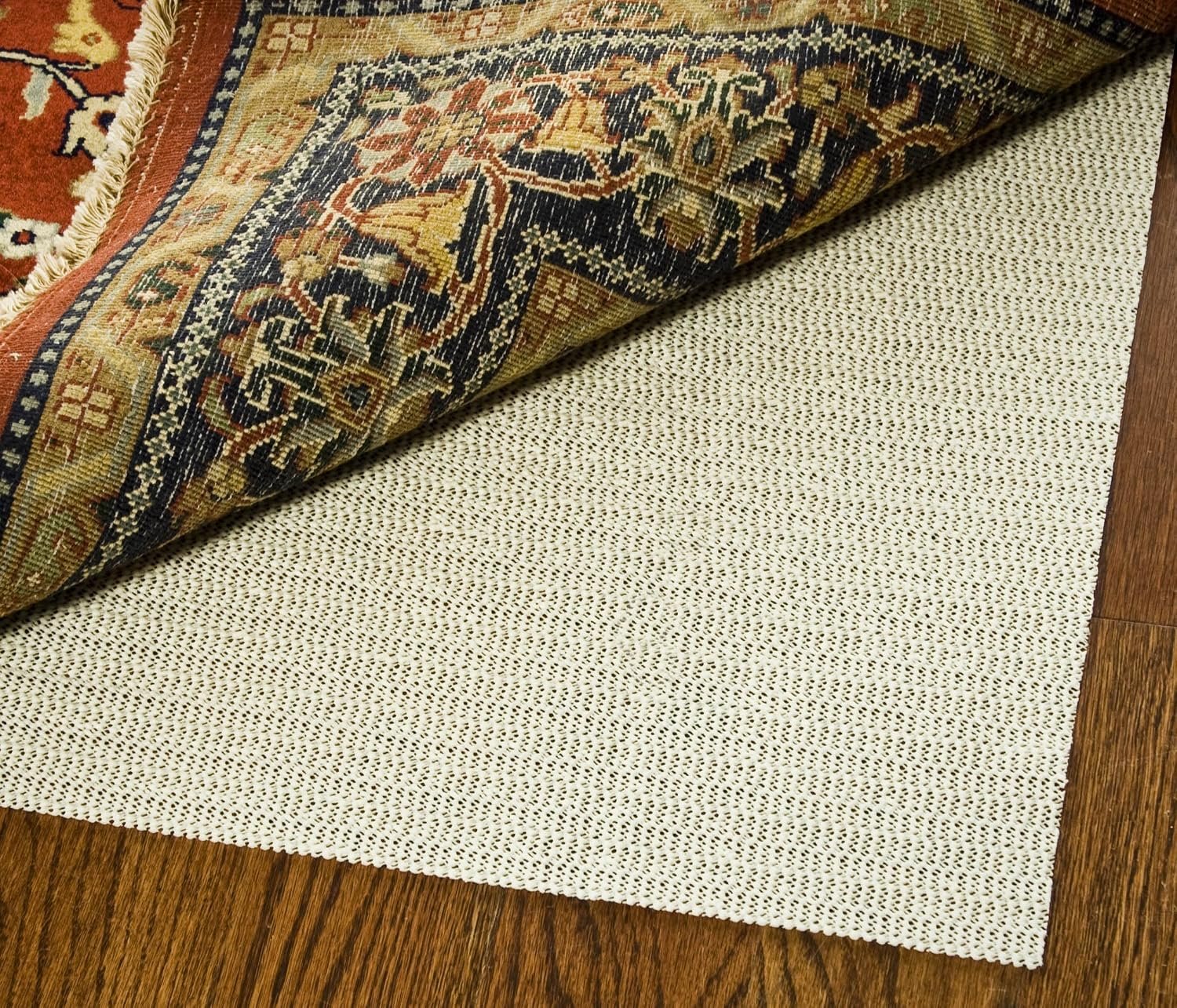 SAFAVIEH Non Slip Anti Skid Grippy Stay in Place Rug Pad Under Carpet, Stable on All Hard Floors (12′ Runner)