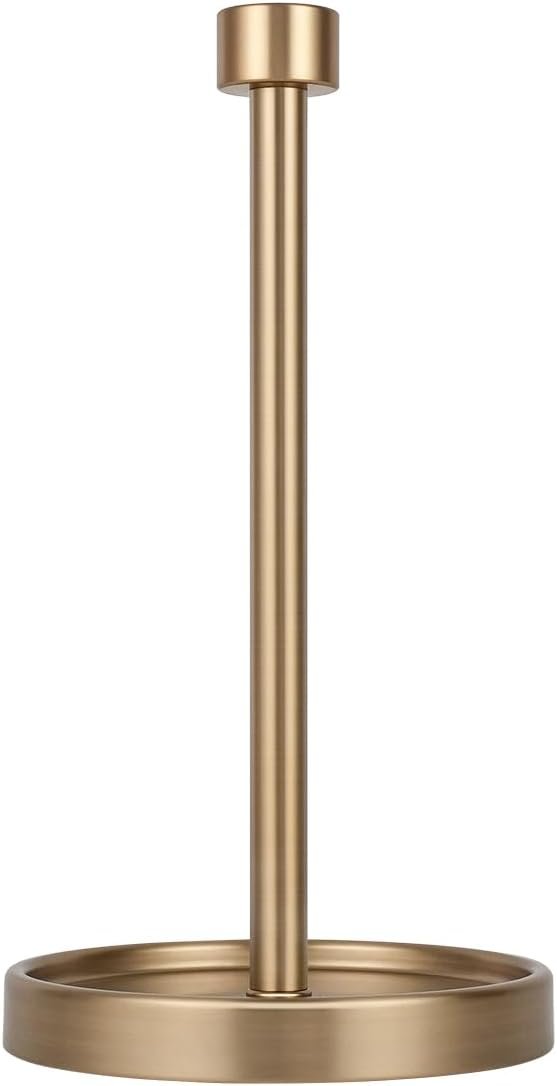 Ivilon Countertop Paper Towel Holder – Modern End Cap Minimalist Design – Color Warm Gold